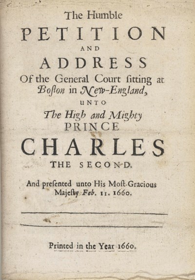 QUAKERS MASSACHUSETTS GENERAL COURT ENDICOTT John (ca 1600