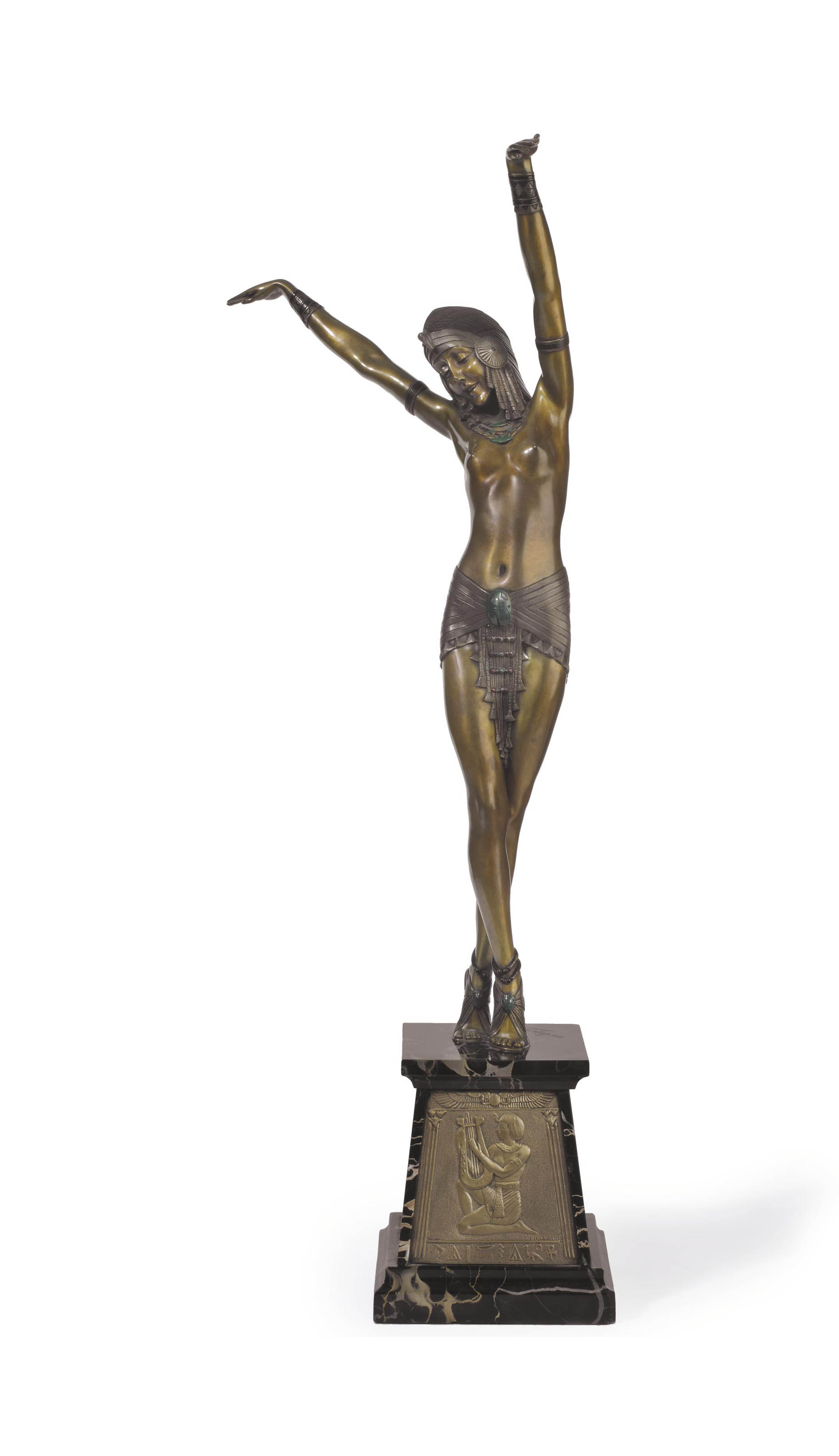 DEMETRE H. CHIPARUS (1886-1947) , 'EGYPTIAN DANCER' A PATINATED