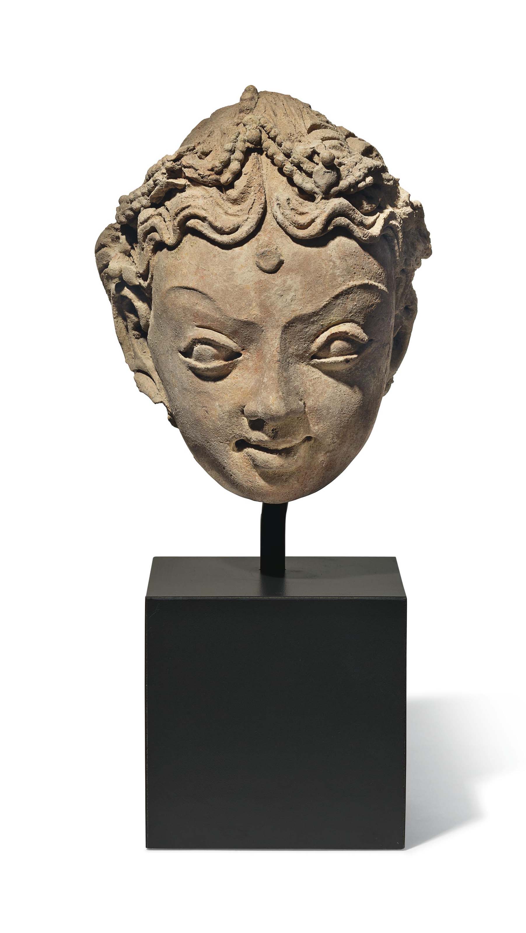 【gandhara】 A terracotta head of Buddha , GANDHARA, 3RD/4TH CENTURY