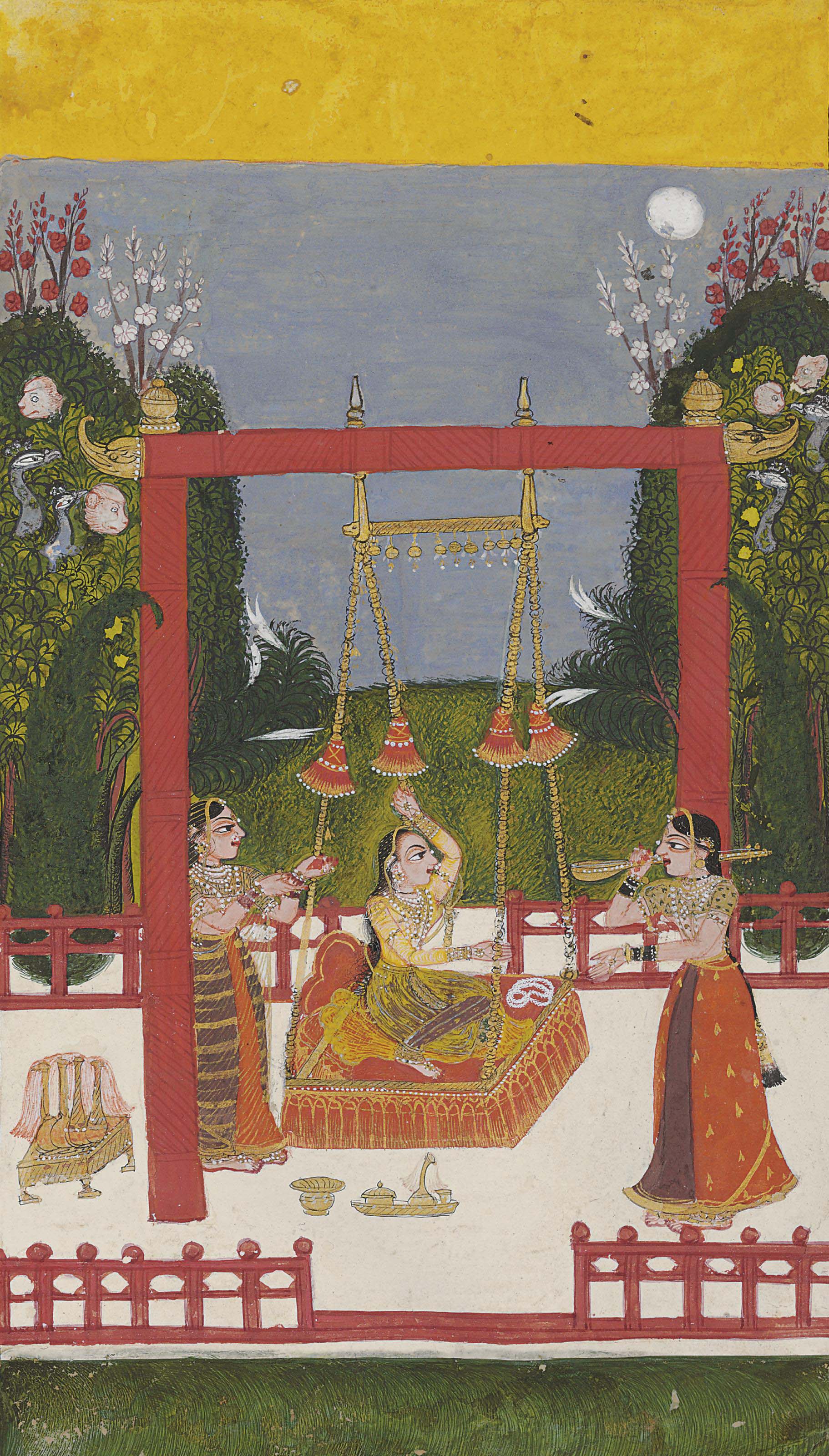 A Painting From A Ragamala Hindola Raga India Kotah 1700 1720