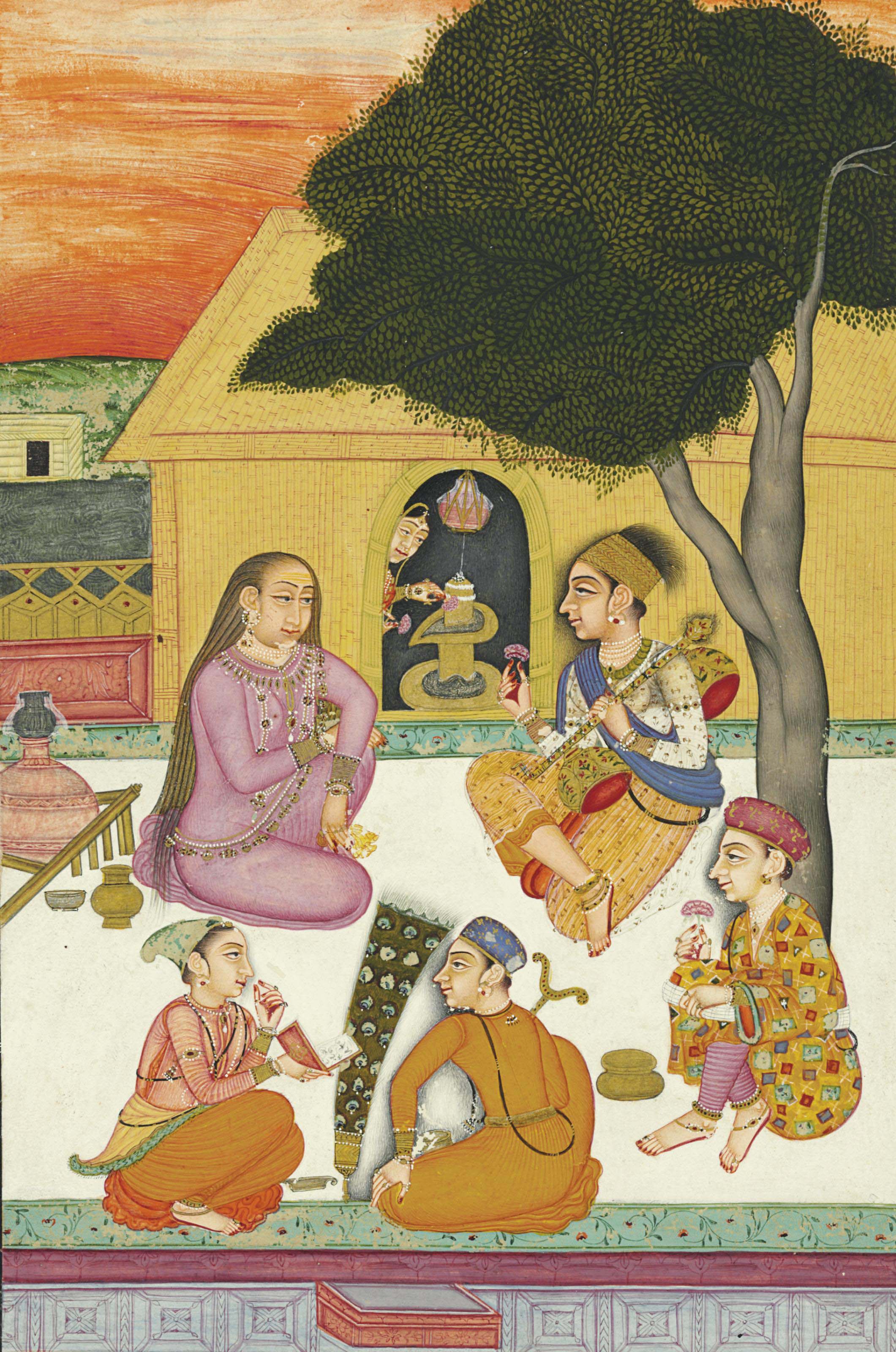 A Painting From A Ragamala Bhairavi Ragini India Rajasthan