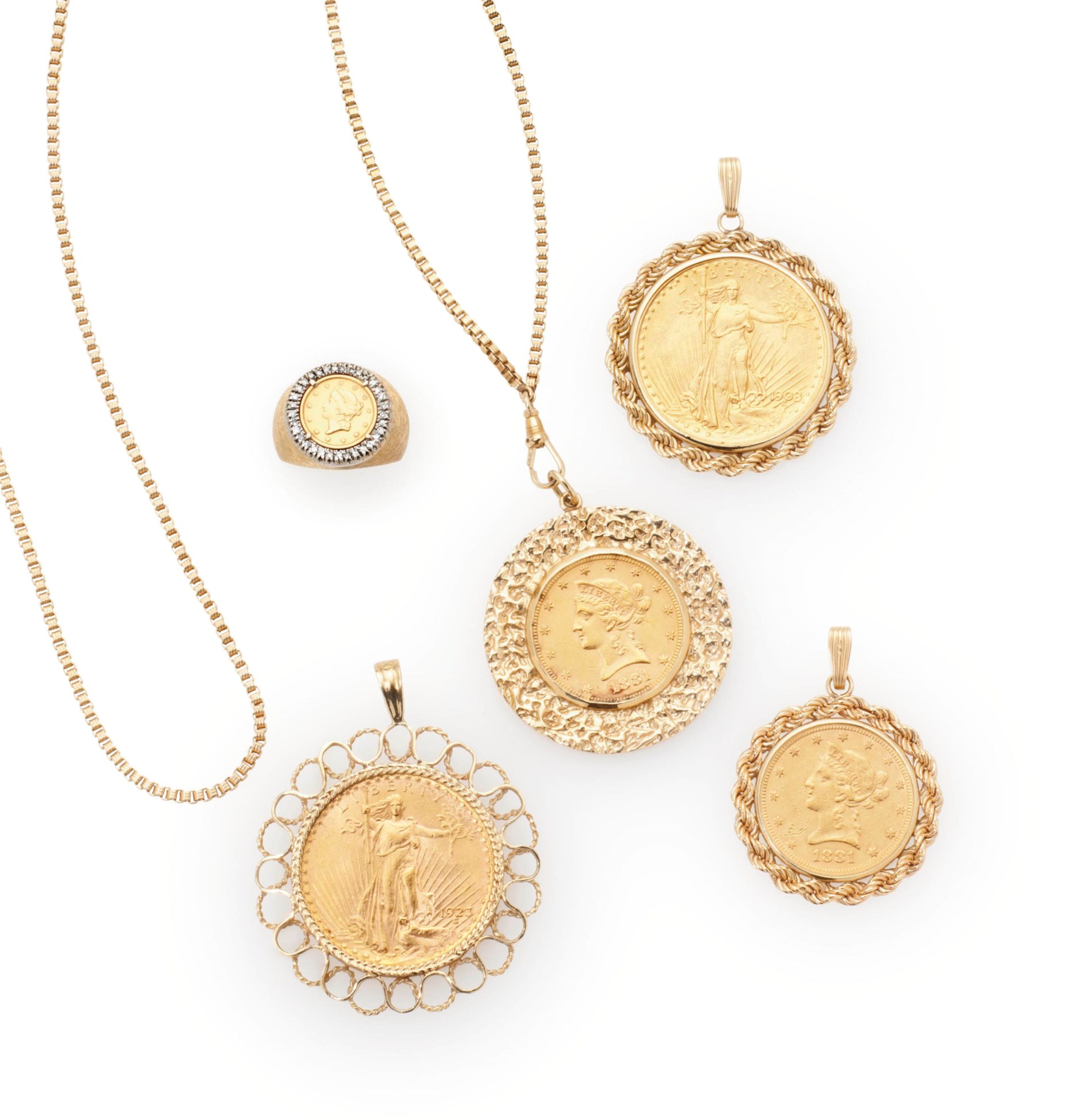 A GROUP OF GOLD COIN JEWELRY Christie's