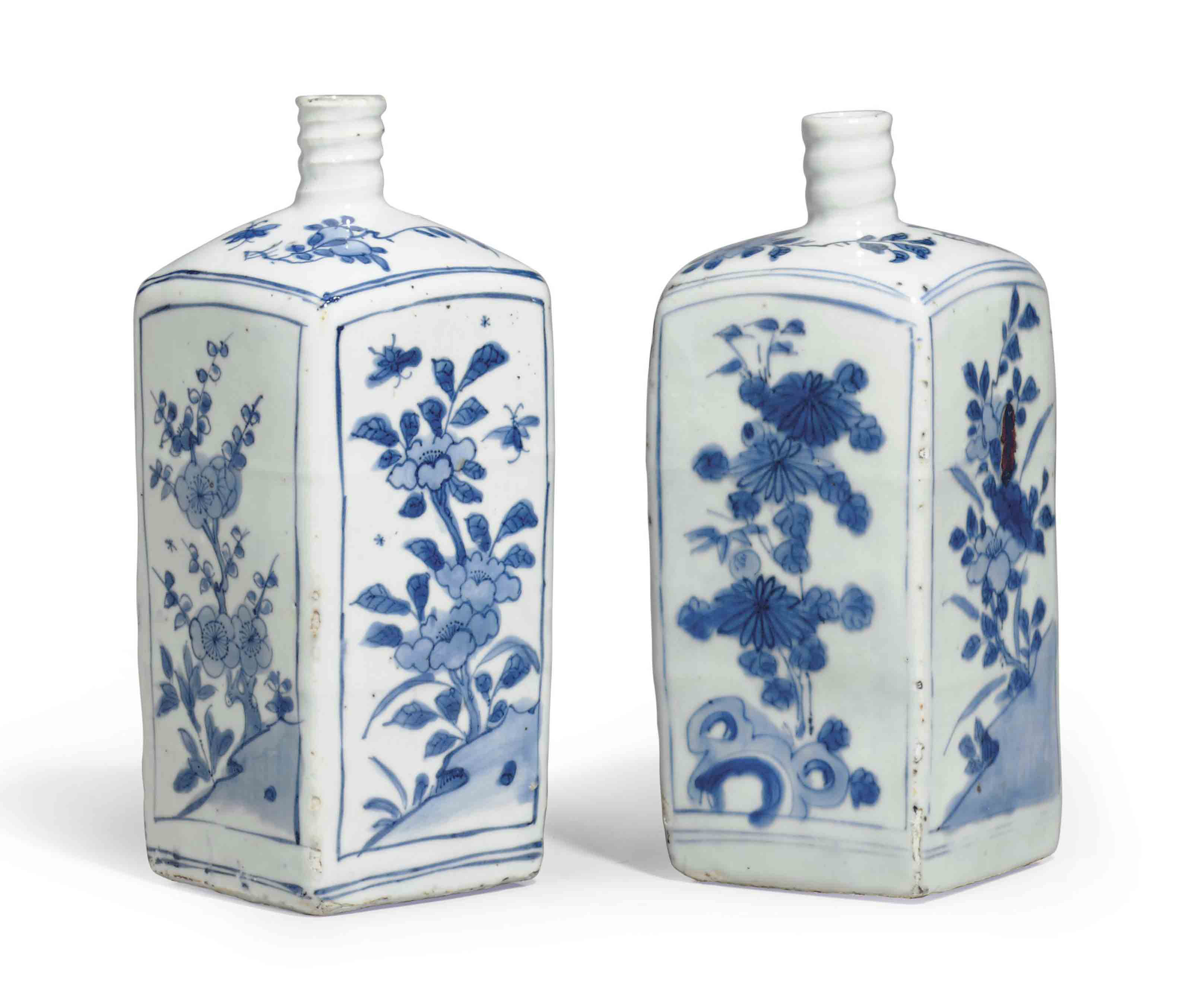 Download A PAIR OF BLUE AND WHITE GIN BOTTLES , 17TH CENTURY ...
