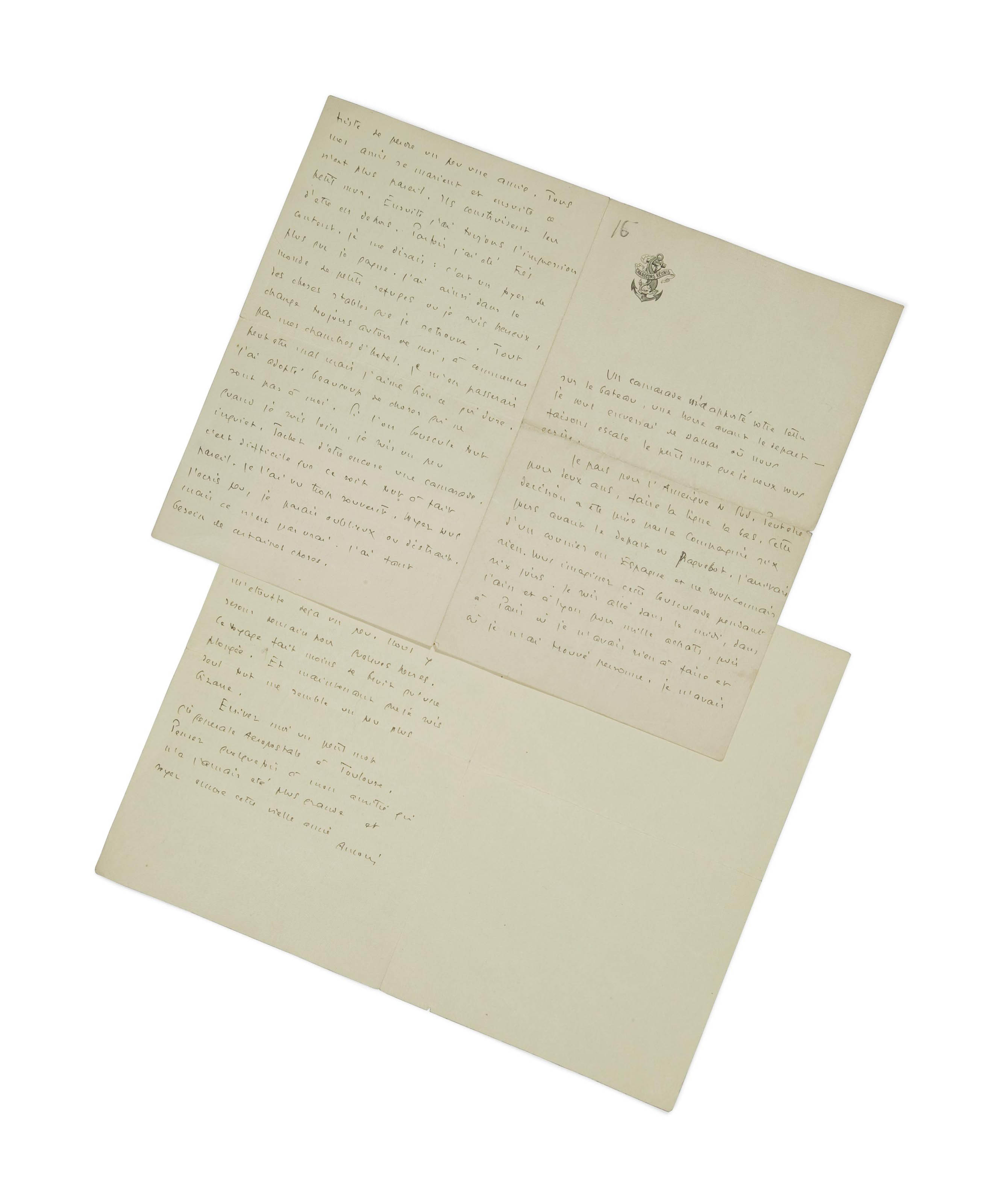 SAINT-EXUPÉRY, Antoine de. Lettre autographe signée ...