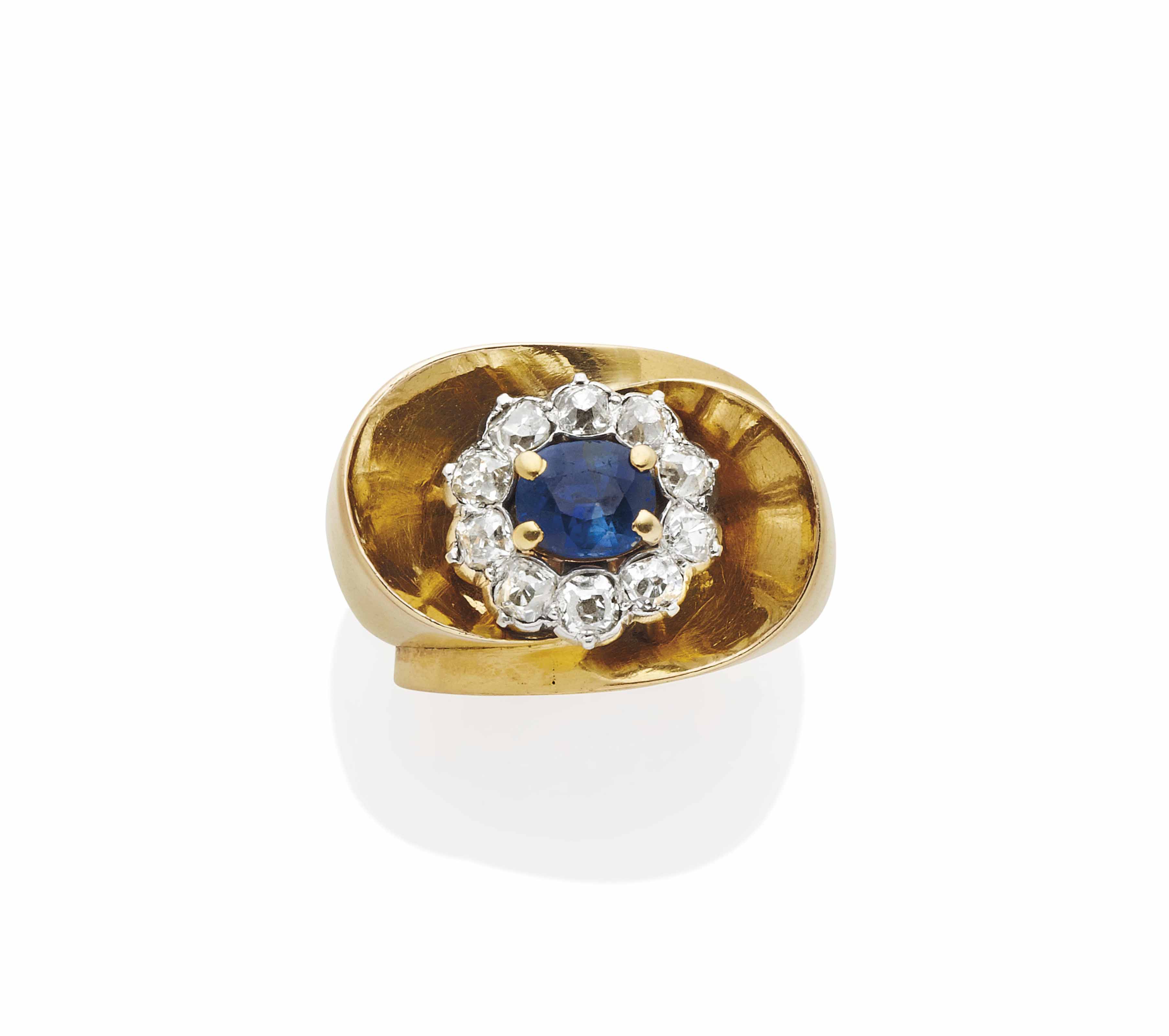 Bague Retro Saphir Et Diamants Par Boucheron 1940s Jewelry