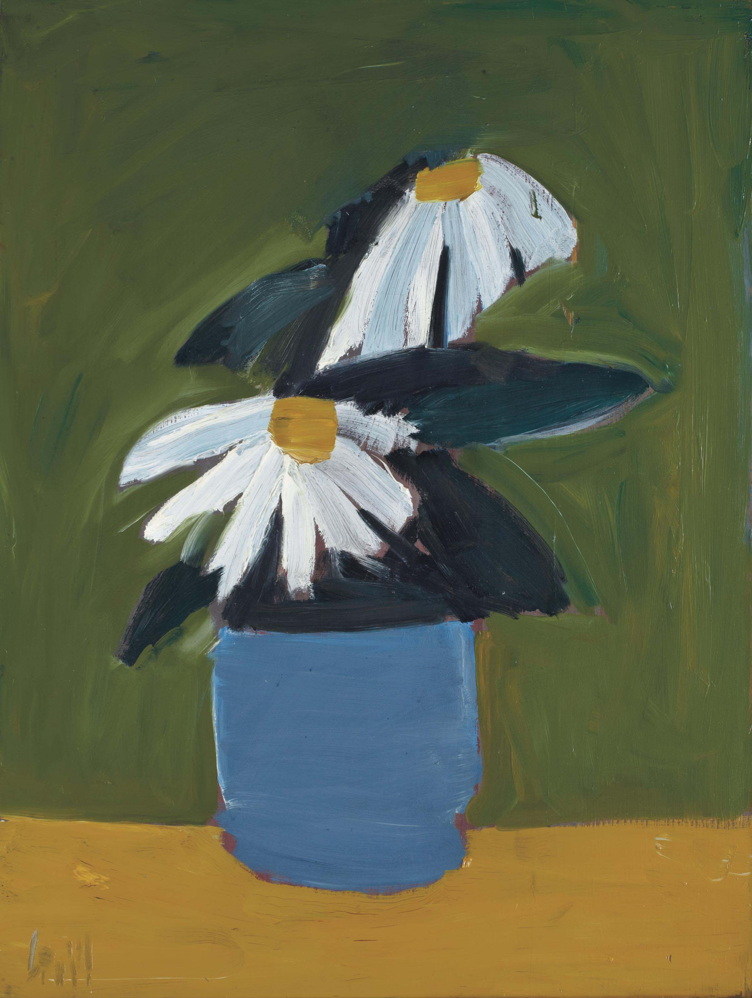 Fleurs au pot bleu 
