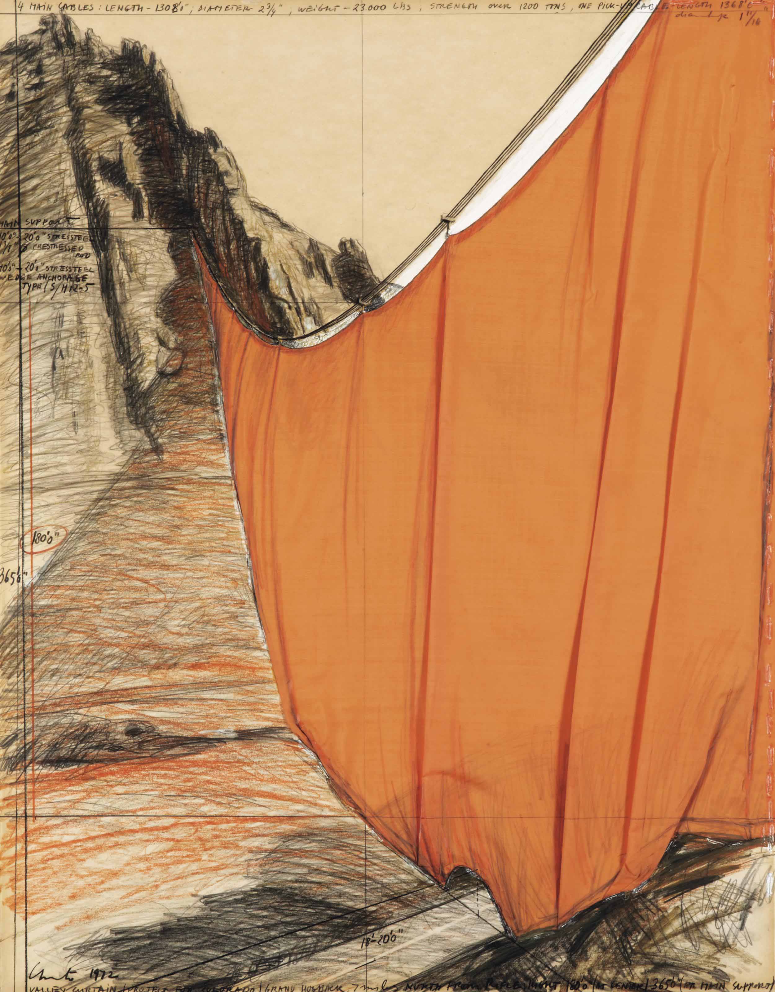 Christo Ne En 1935 Et Jeanne Claude 1935 2008 Valley Curtain