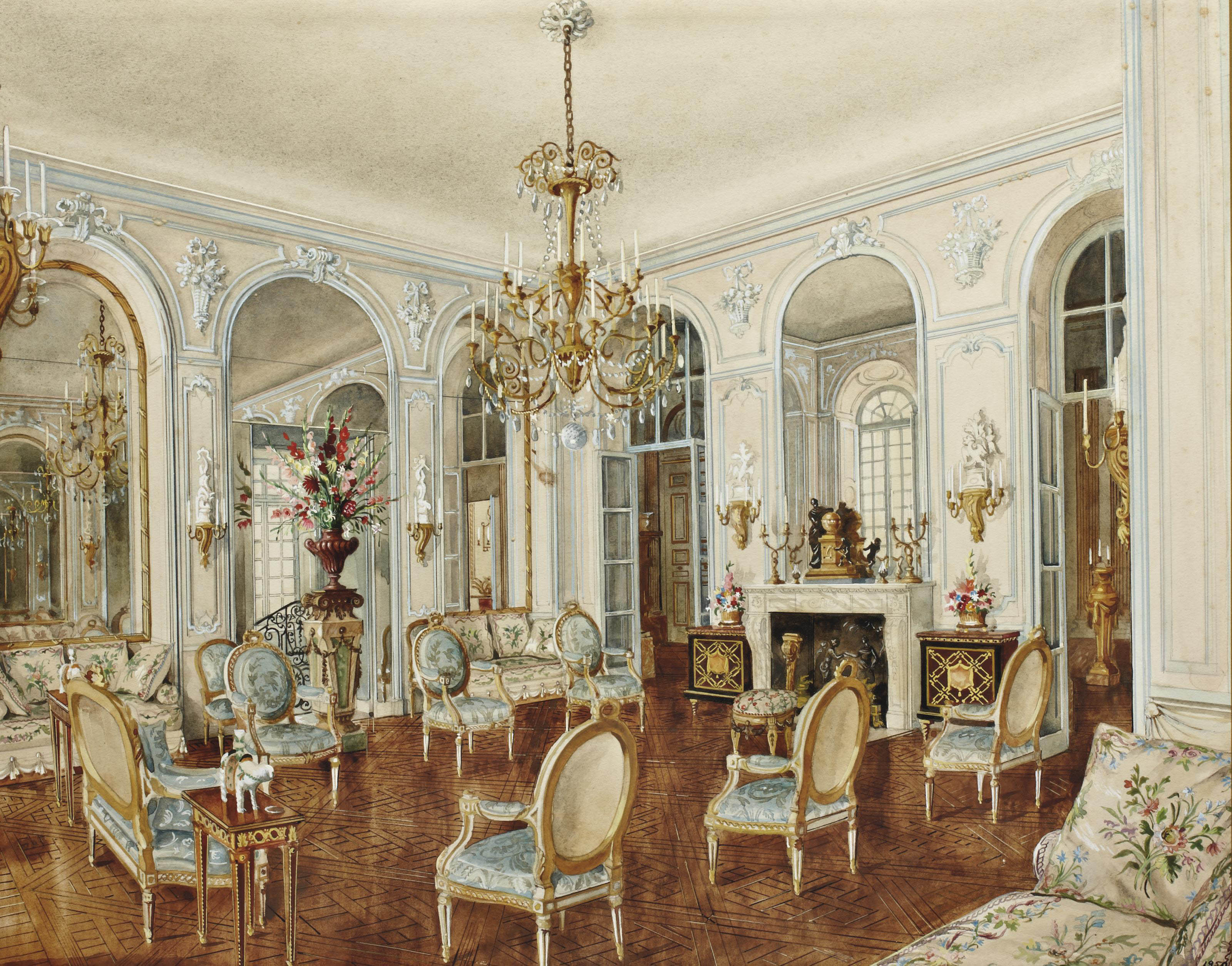 Alexandre Serebriakoff (19071994) , Salon Bleu, Hôtel Rodocanachi