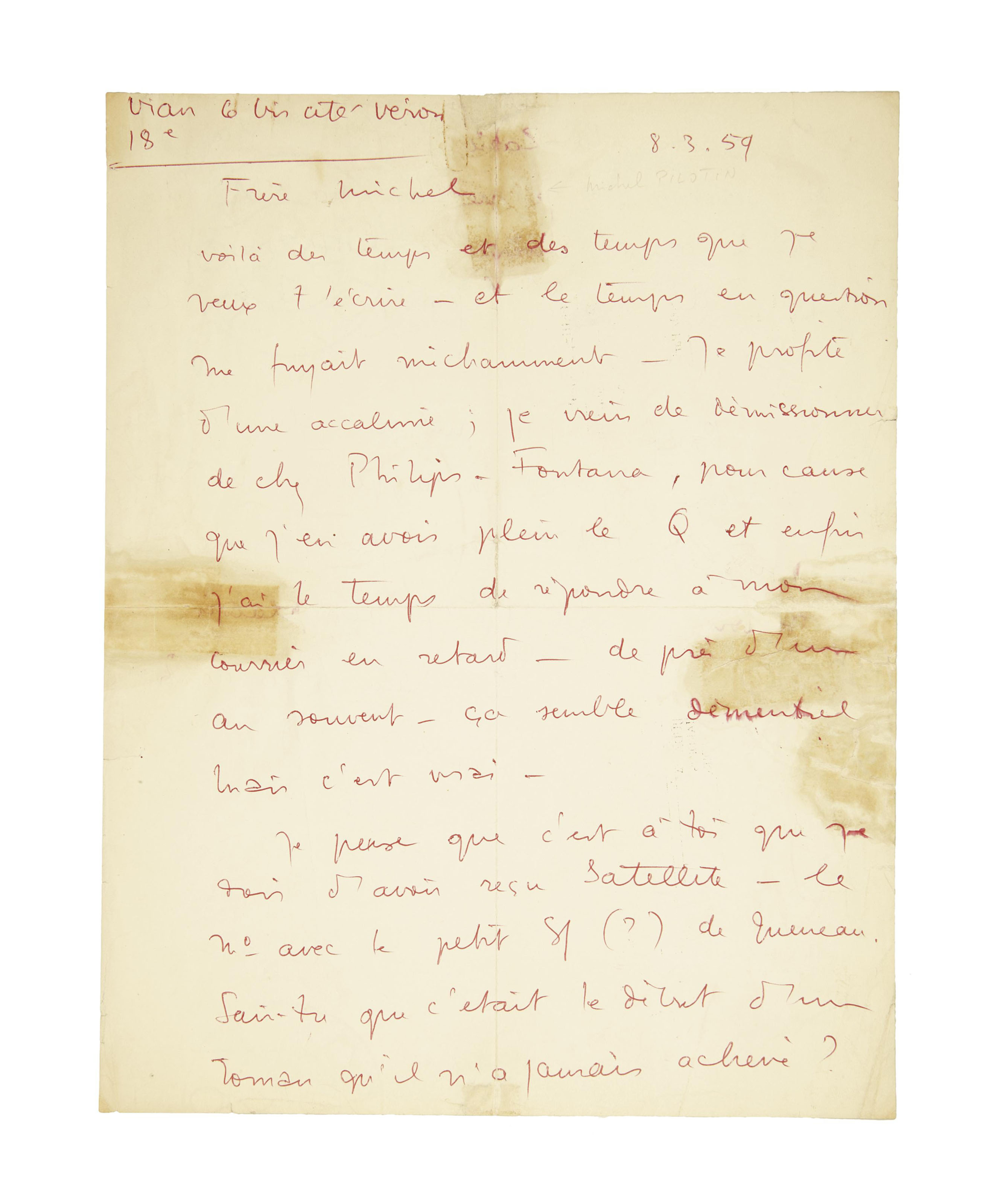 SISLEY, Alfred (1839-1899). Lettre autographe signée à ...