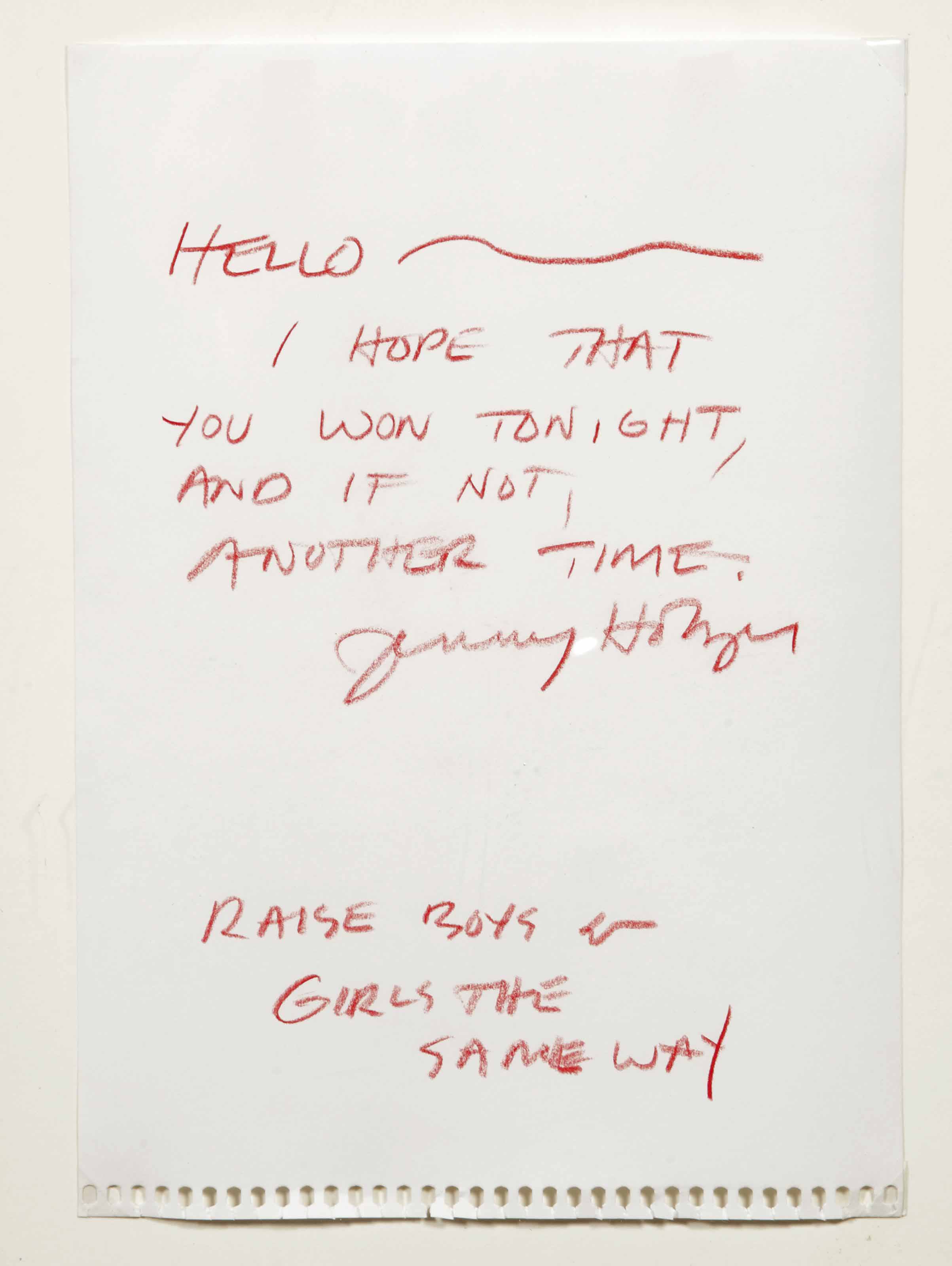 Jenny Holzer B 1950 Raise Boys Girls The Same Way 20th Century Drawings Watercolors Christie S