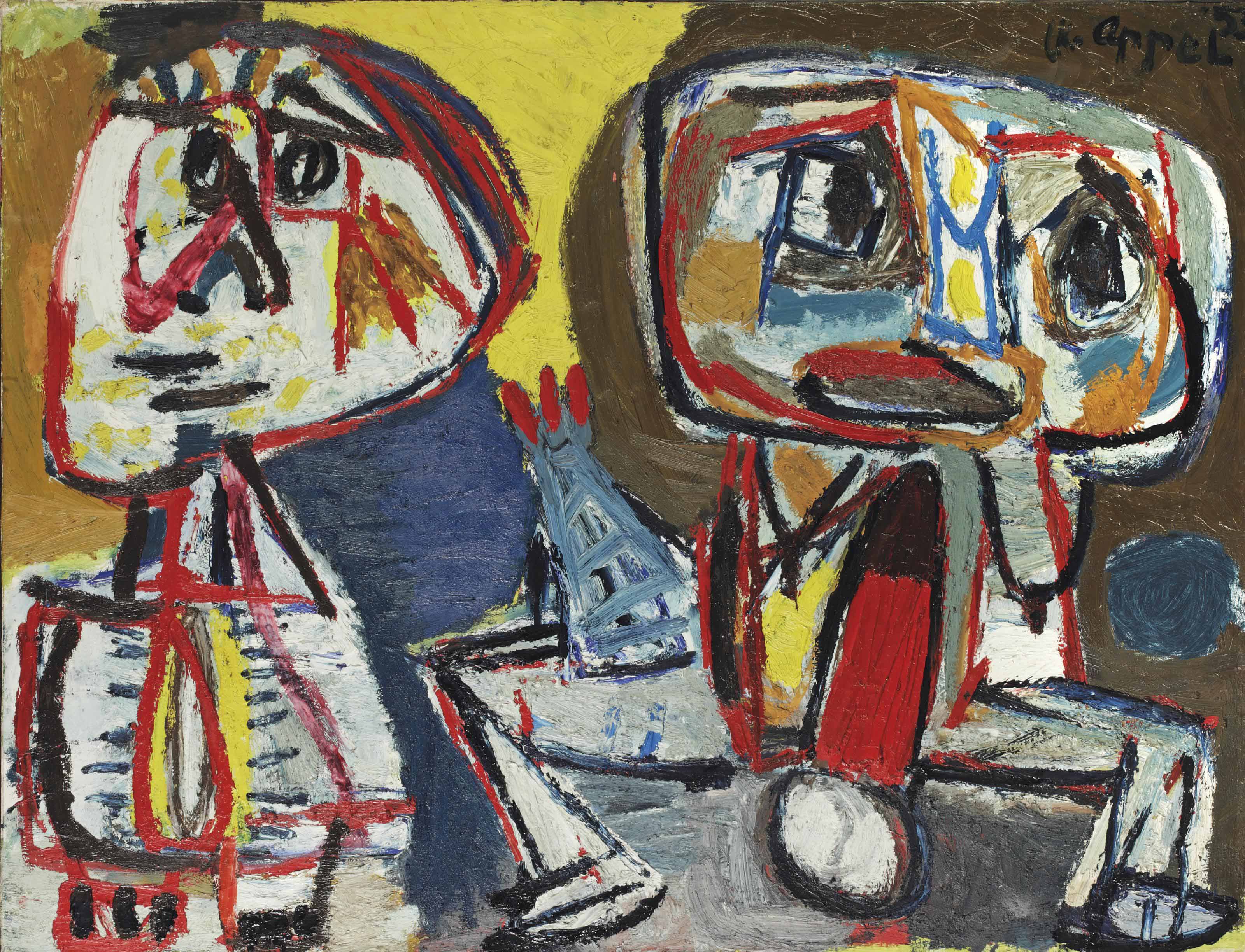 karel appel two figures
