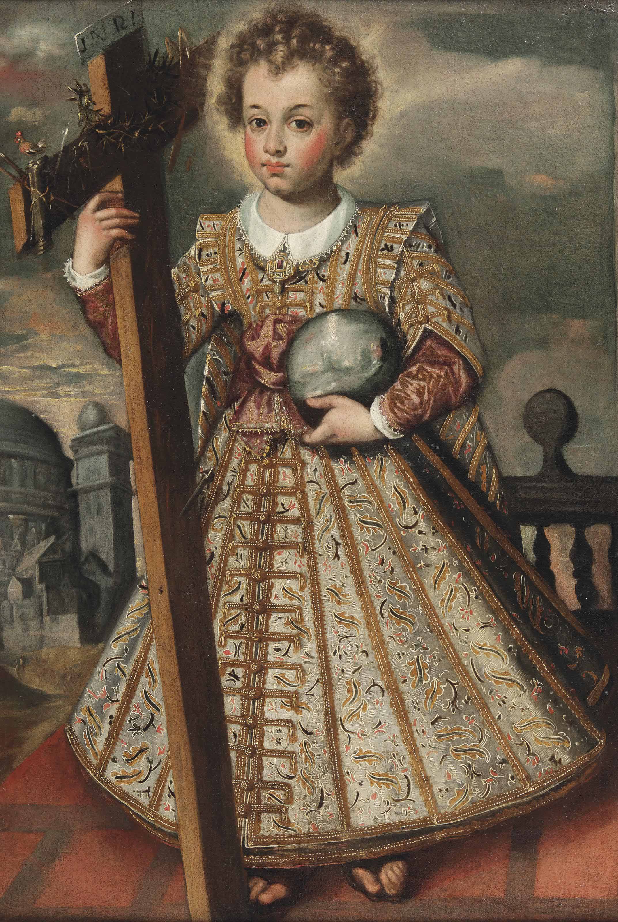 School Of Seville 17th Century The Christ Child As Salvator