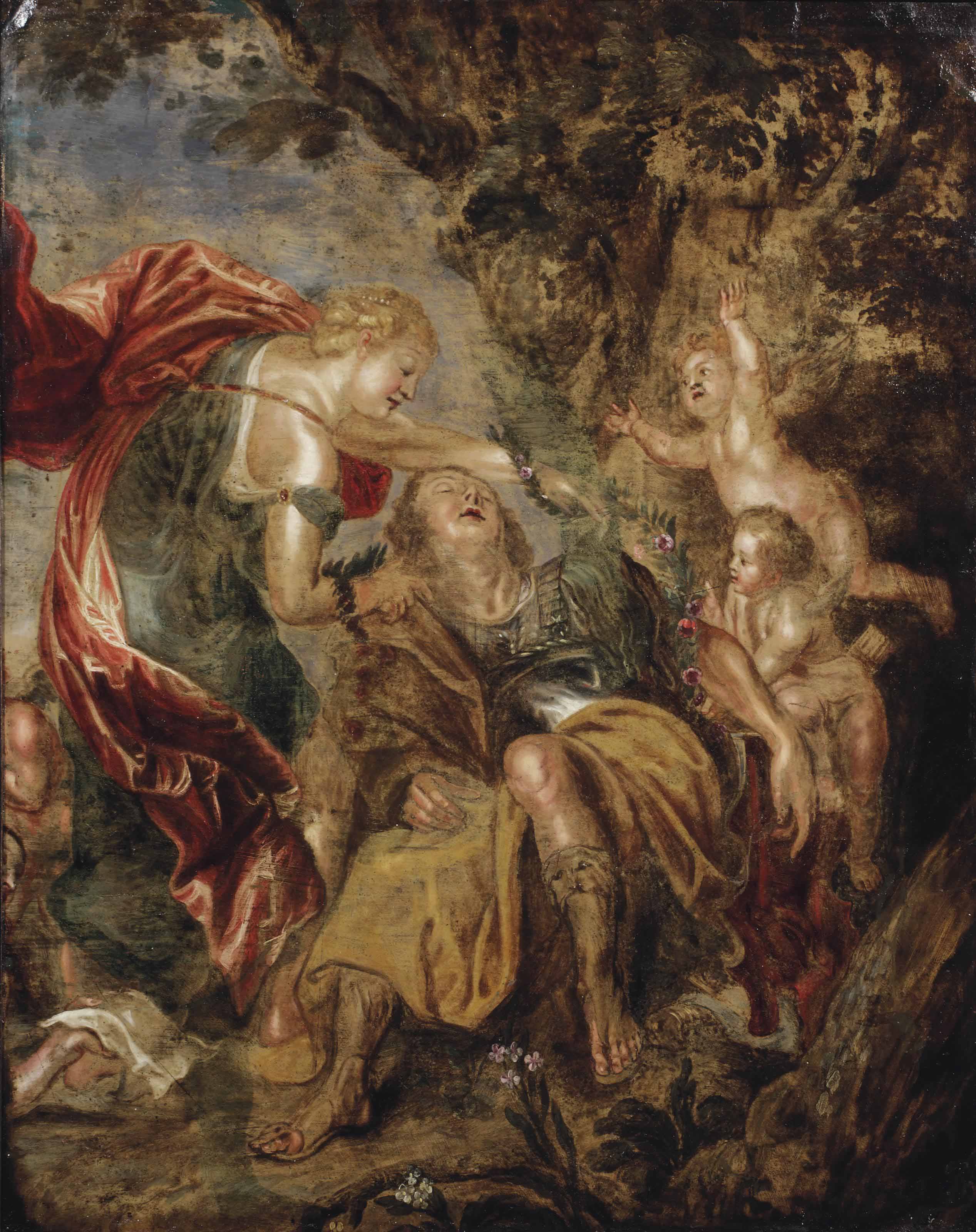 Flemish School 17th Century Venus And Adonis Paintings Oil
