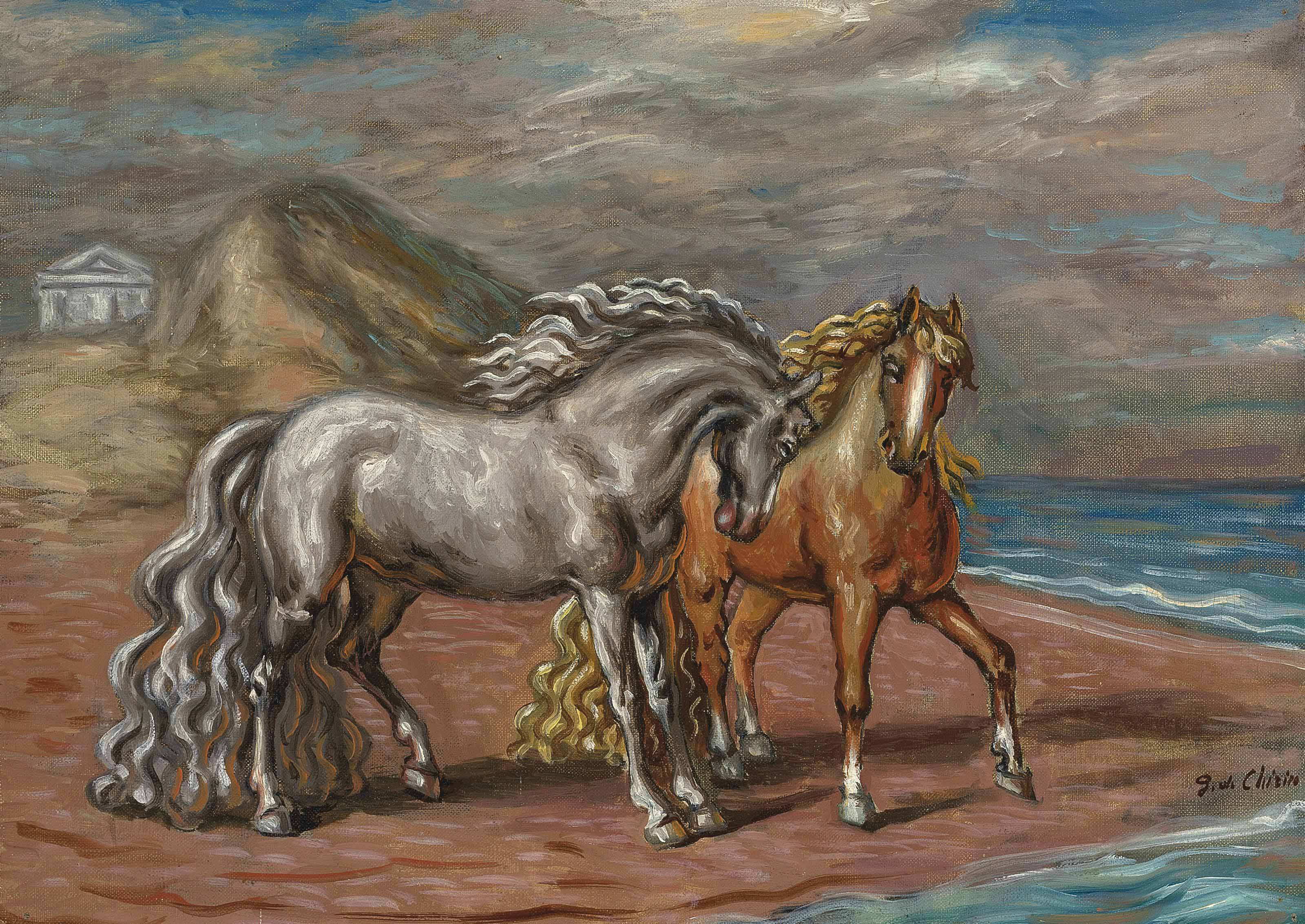 Cavalli in riva al mare 
