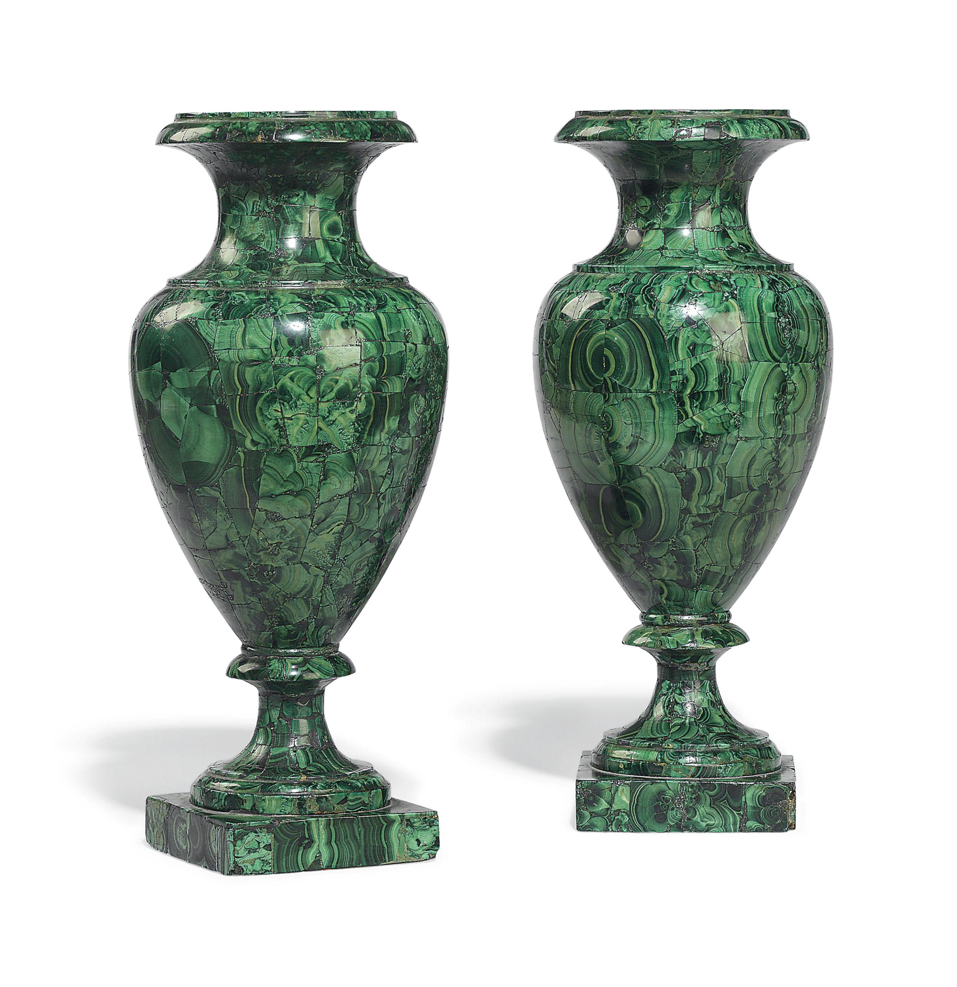 A PAIR OF RUSSIAN MALACHITEVENEERED VASES , MID19TH CENTURY Christie's