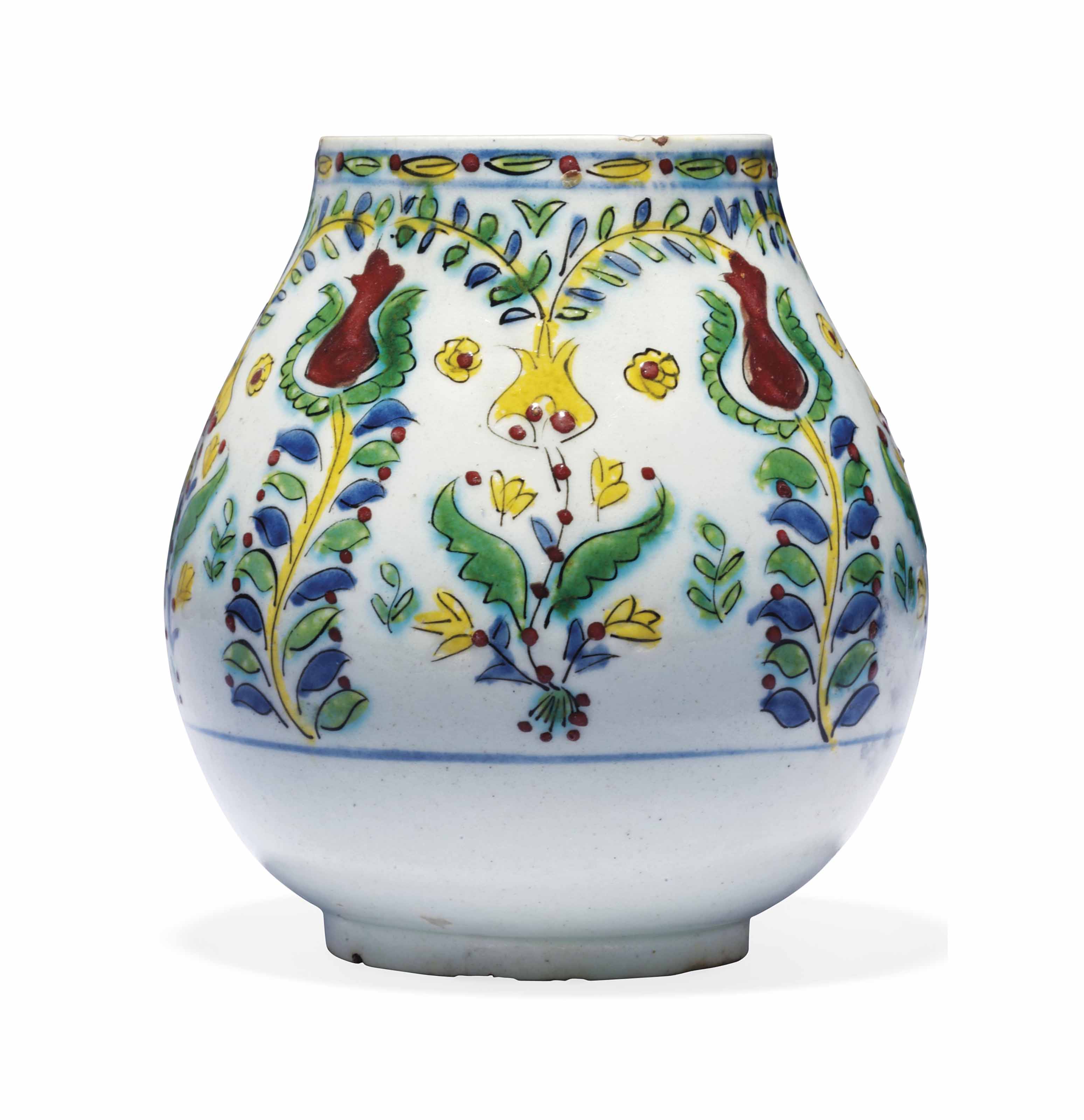 A KUTAHYA POTTERY VASE , OTTOMAN TURKEY, EARLY 18TH CENTURY Christie's
