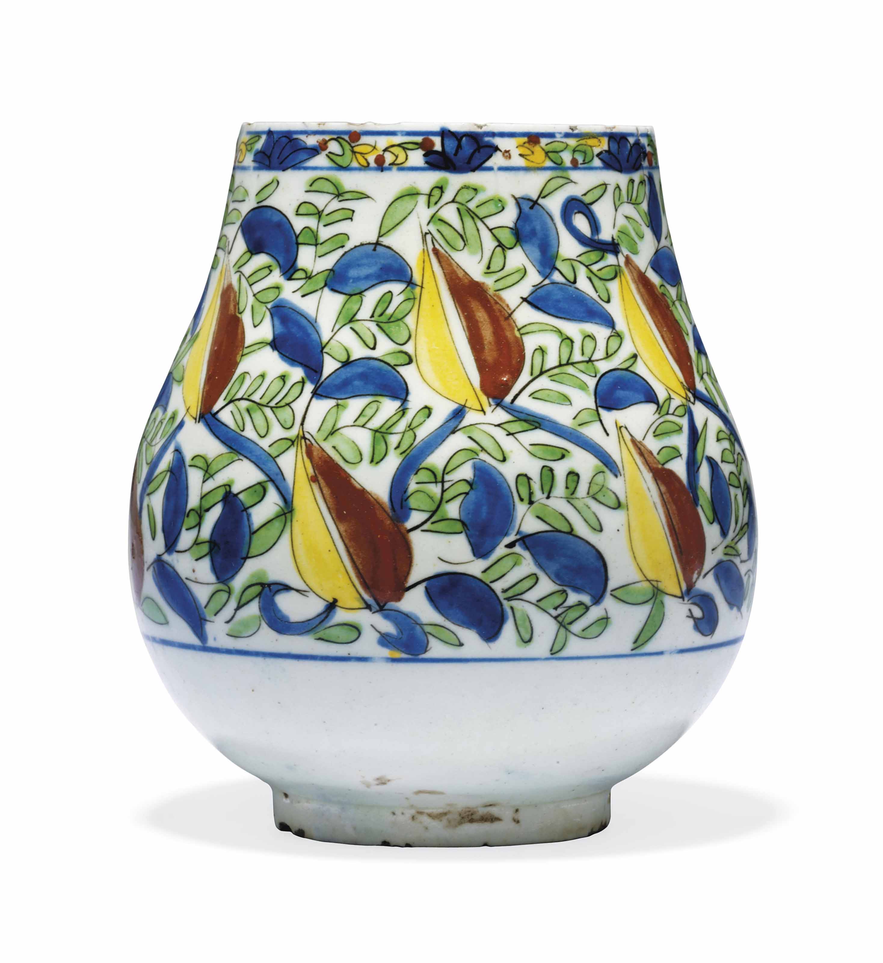 A KUTAHYA POTTERY VASE , OTTOMAN TURKEY, 18TH CENTURY Christie's