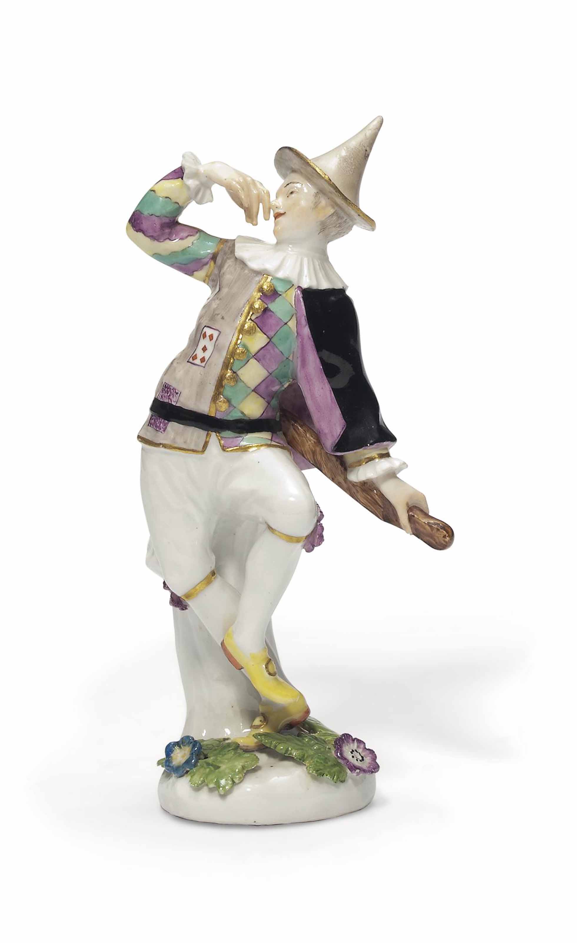 A Meissen Commedia Dell Arte Figure Of Harlequin From The Duke Of Weissenfels Series