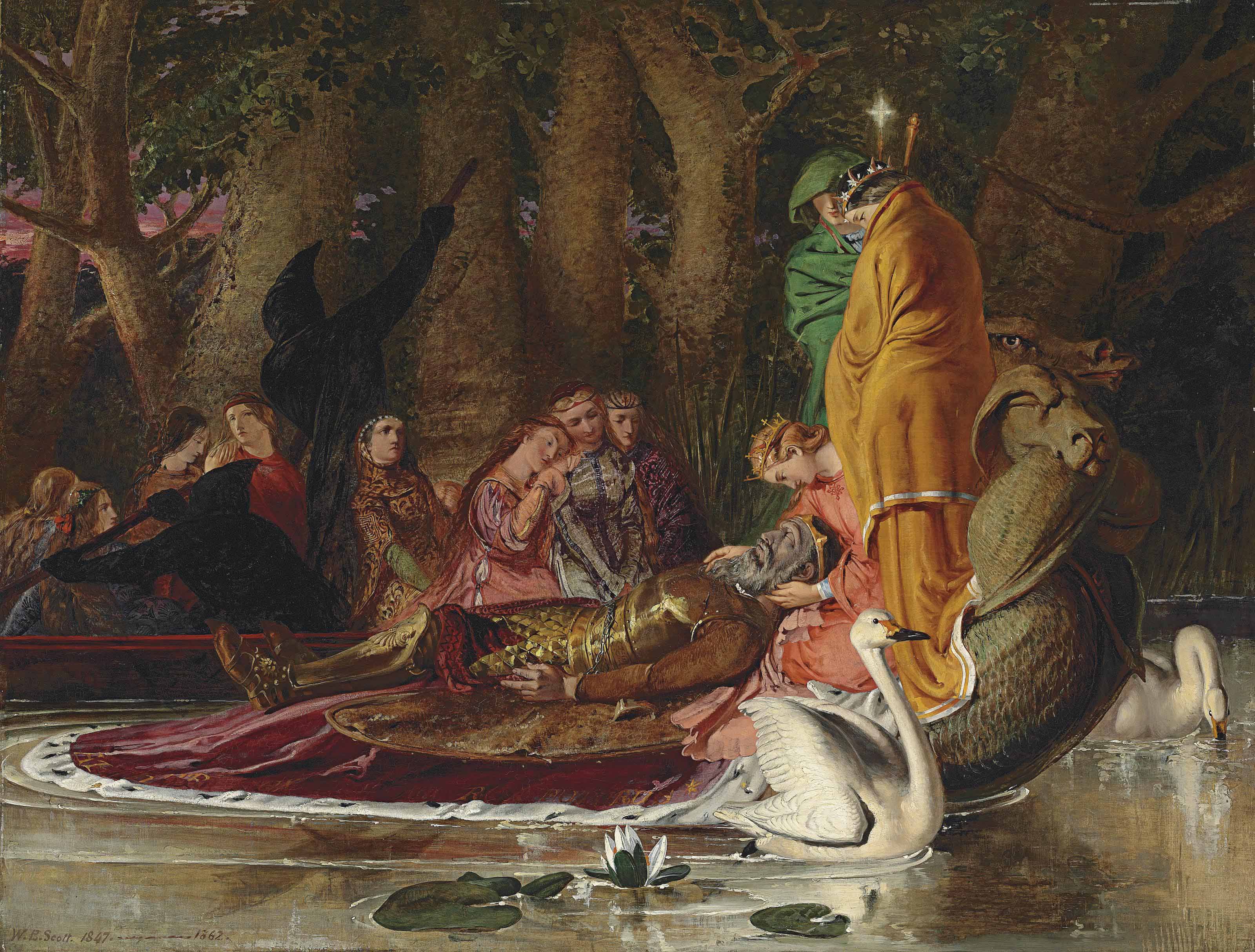 William Bell Scott 1811 1890 King Arthur Carried To The Land Of Enchantment Some Men Yet Say In Many Parts Of England That Arthur Is Not Dead But By The Will Of