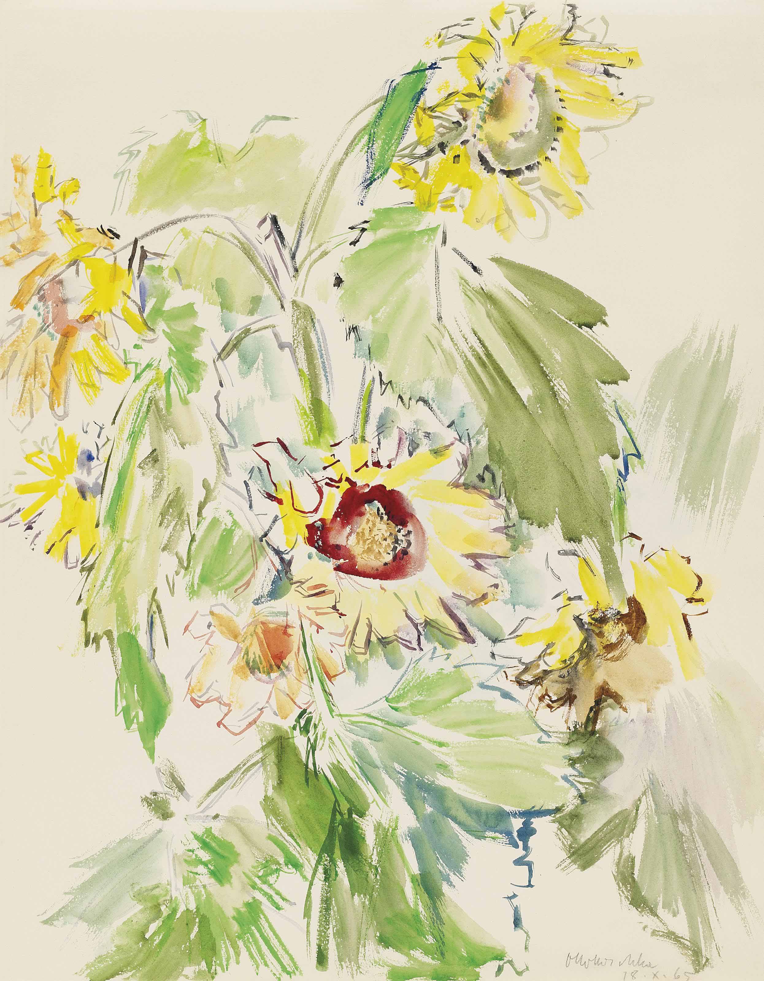Oskar Kokoschka (1886-1980) , Sonnenblumen (Sunflowers) | Christie's
