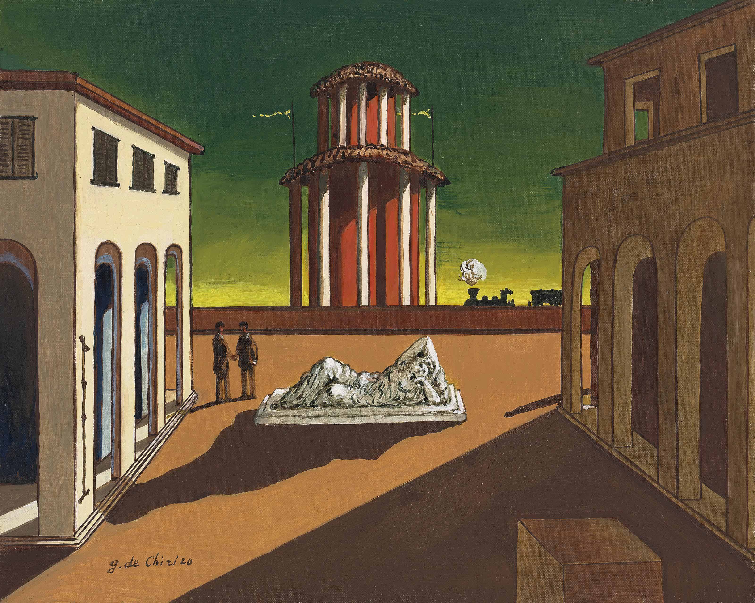 Giorgio De Chirico 1888 1978 Piazza D Italia Con Arianna