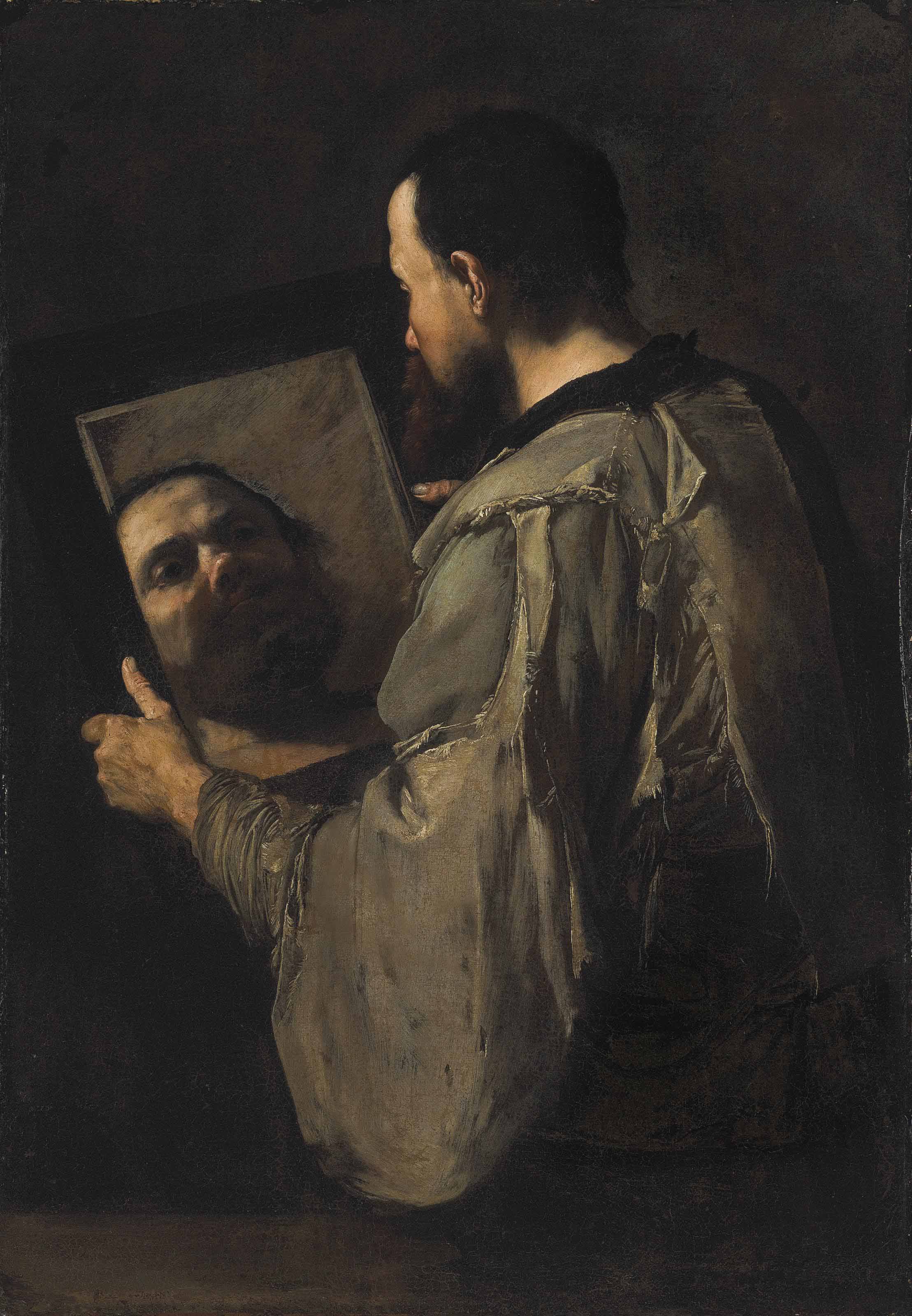 Jusepe De Ribera Lo Spagnoletto Jativa Valencia 1591 1652 Naples A Philosopher Holding A Mirror 17th Century Mid 17th Century Christie S
