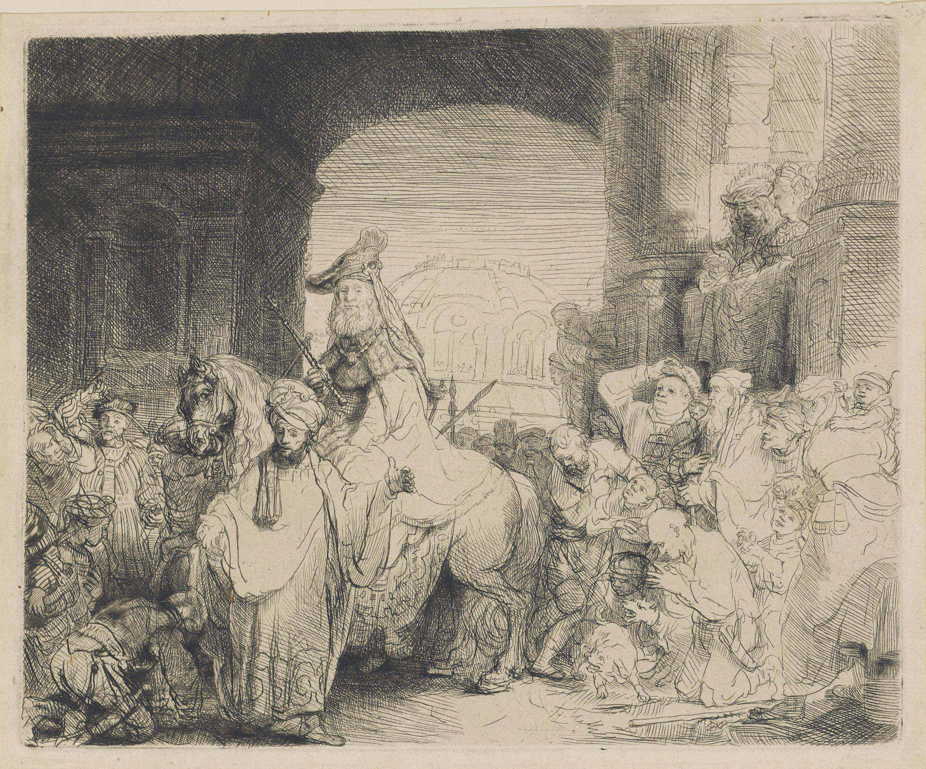The Triumph of Mordecai (B., Holl. 40; H. 172; New Holl. 185)
