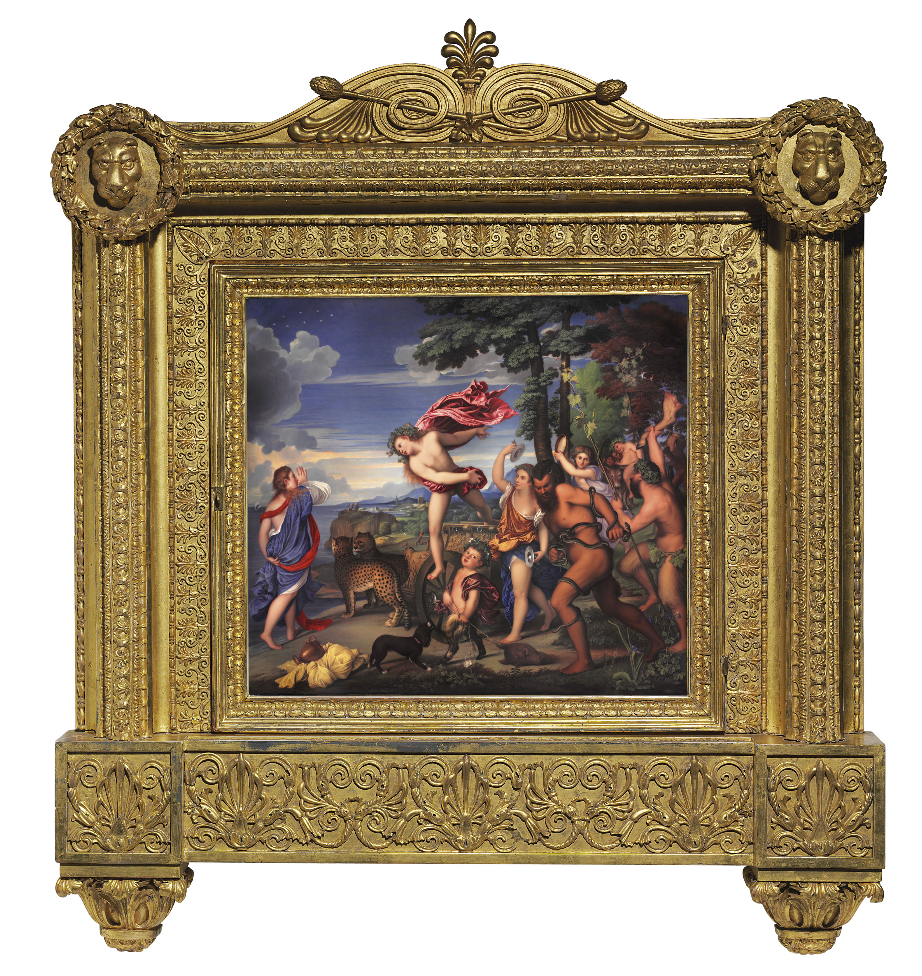 AN ENAMEL PLAQUE OF BACCHUS AND ARIADNE BY HENRY BONE, R.A.