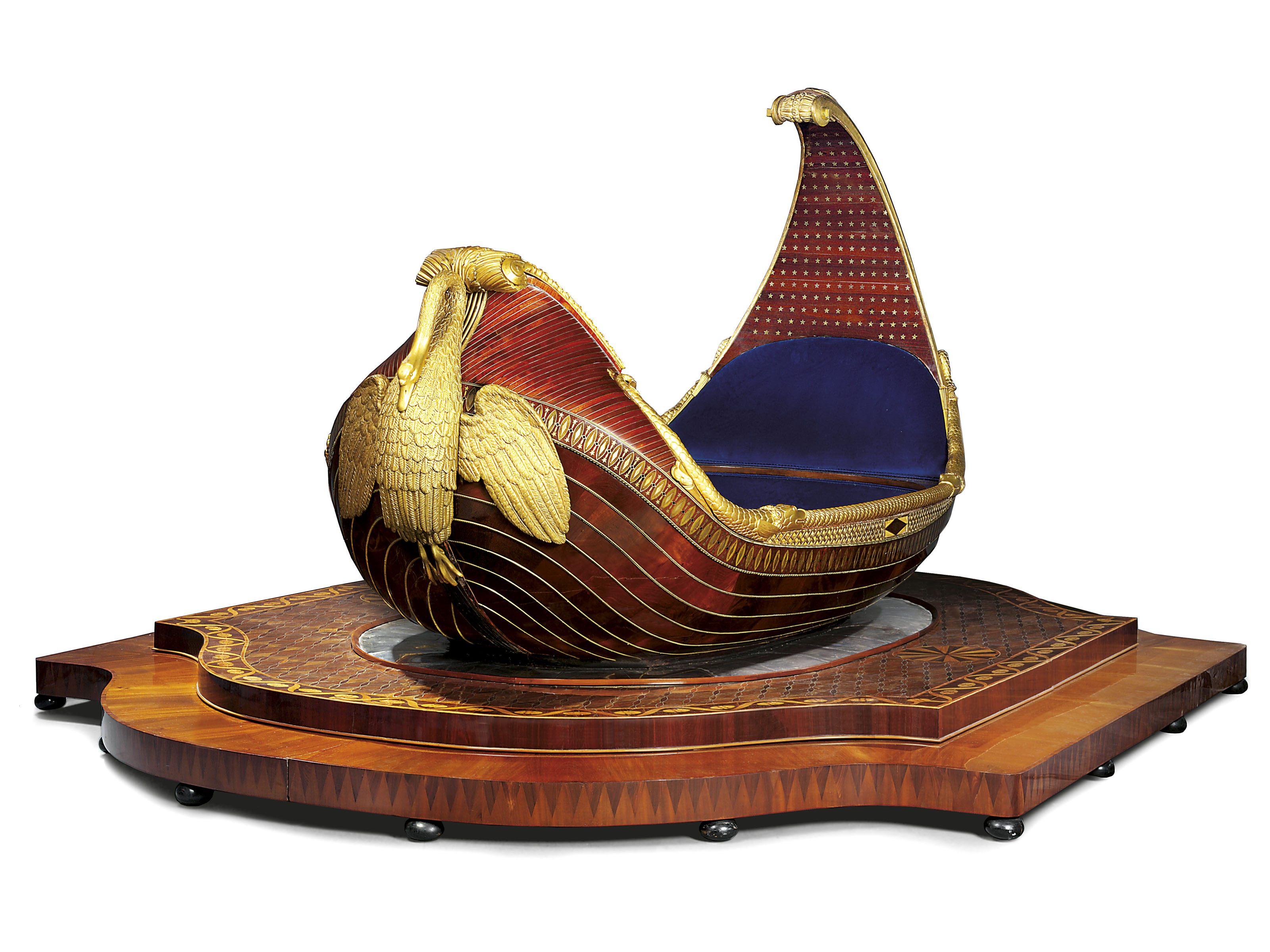 A SPANISH GILTMETALMOUNTED, GILTWOOD AND BRASSINLAID MAHOGANY, BOIS