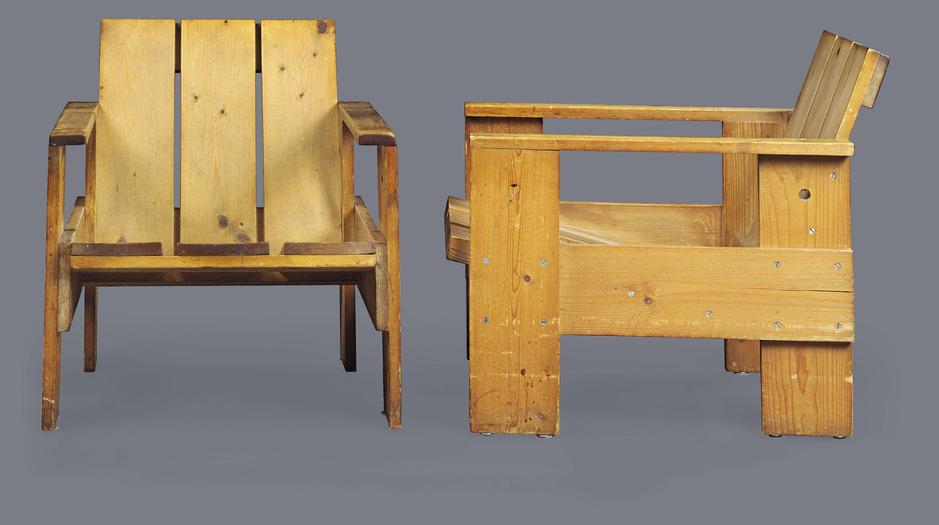 Gerrit Thomas Rietveld 1888 1964 Pair Of Crate Easy Chairs