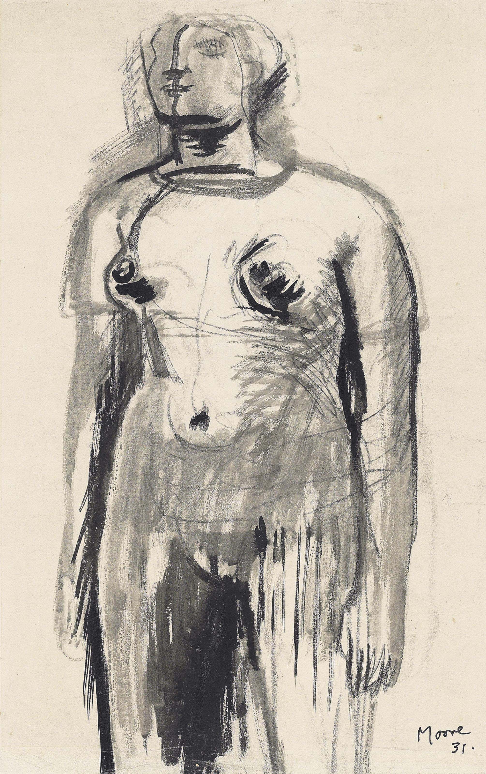 Standing nude
