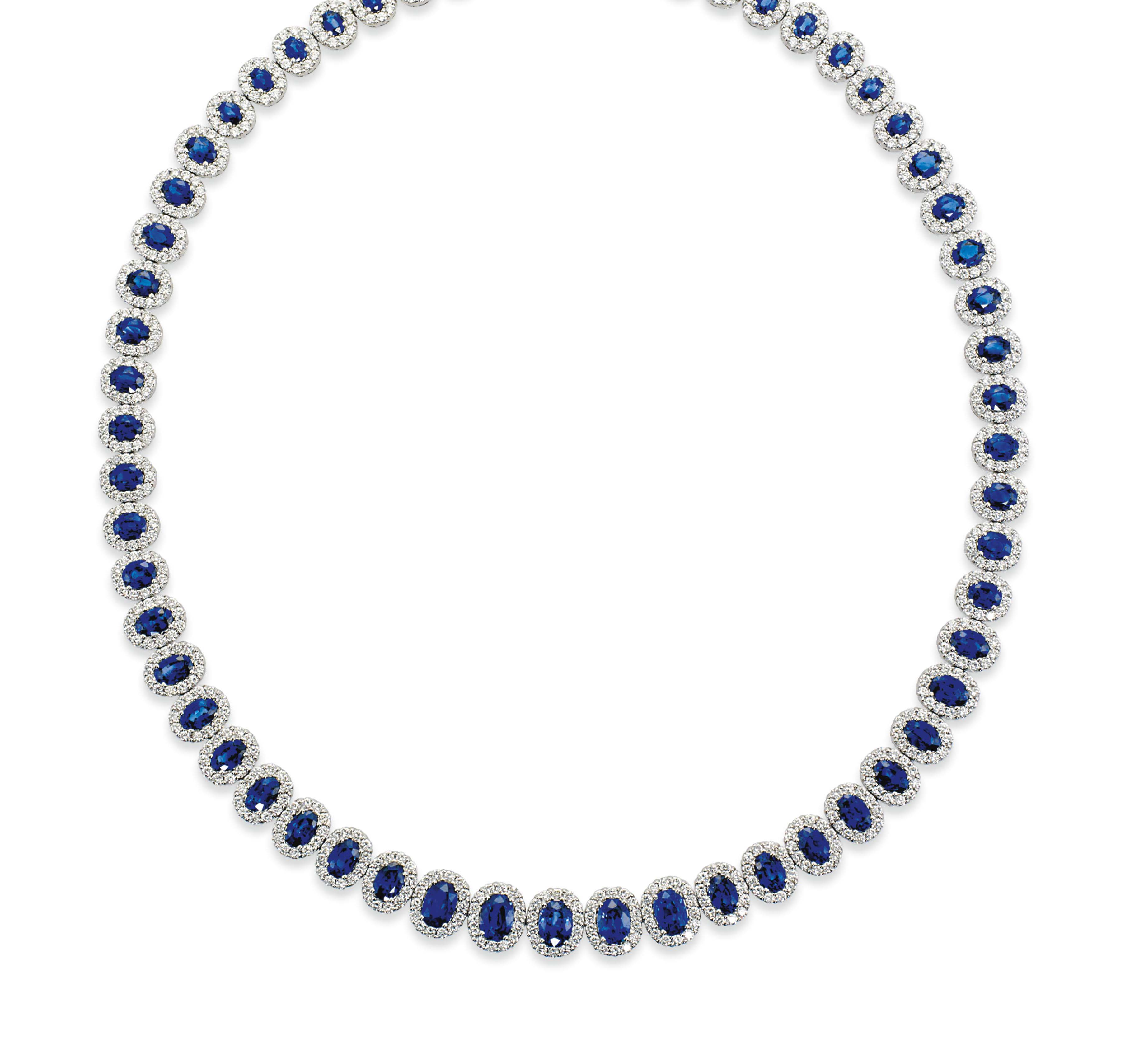 A SAPPHIRE AND DIAMOND COLLAR NECKLACE Christie's