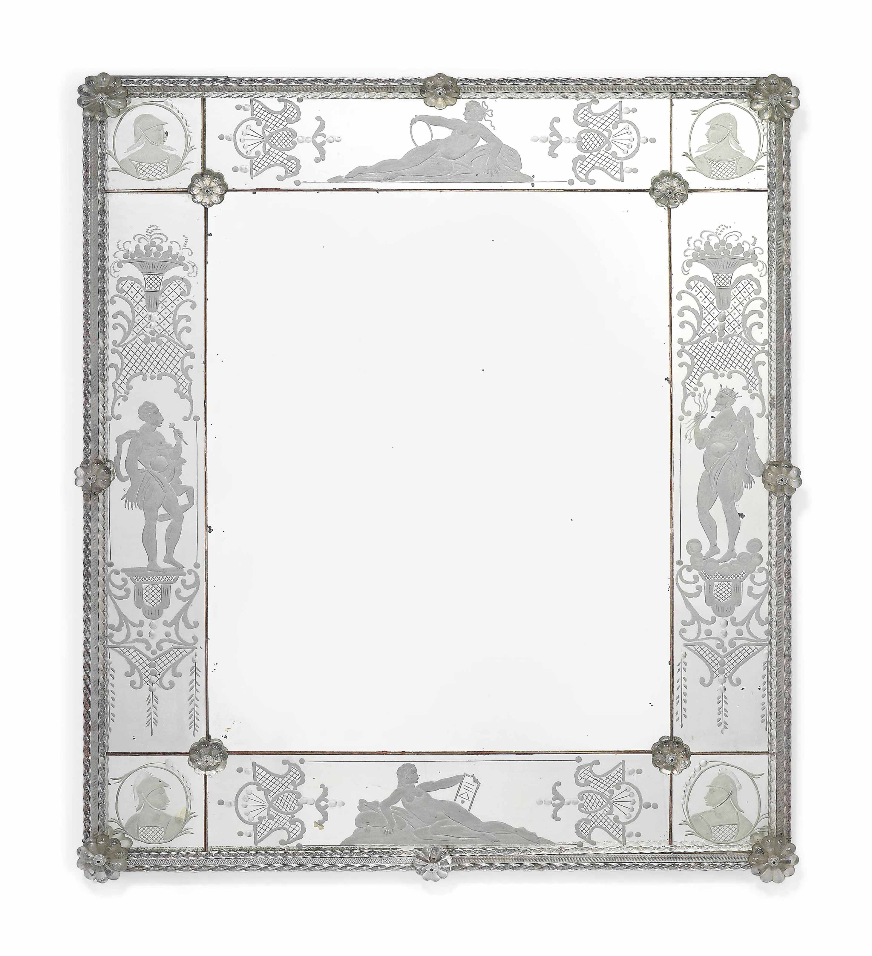 A ETCHED GLASS MIRROR