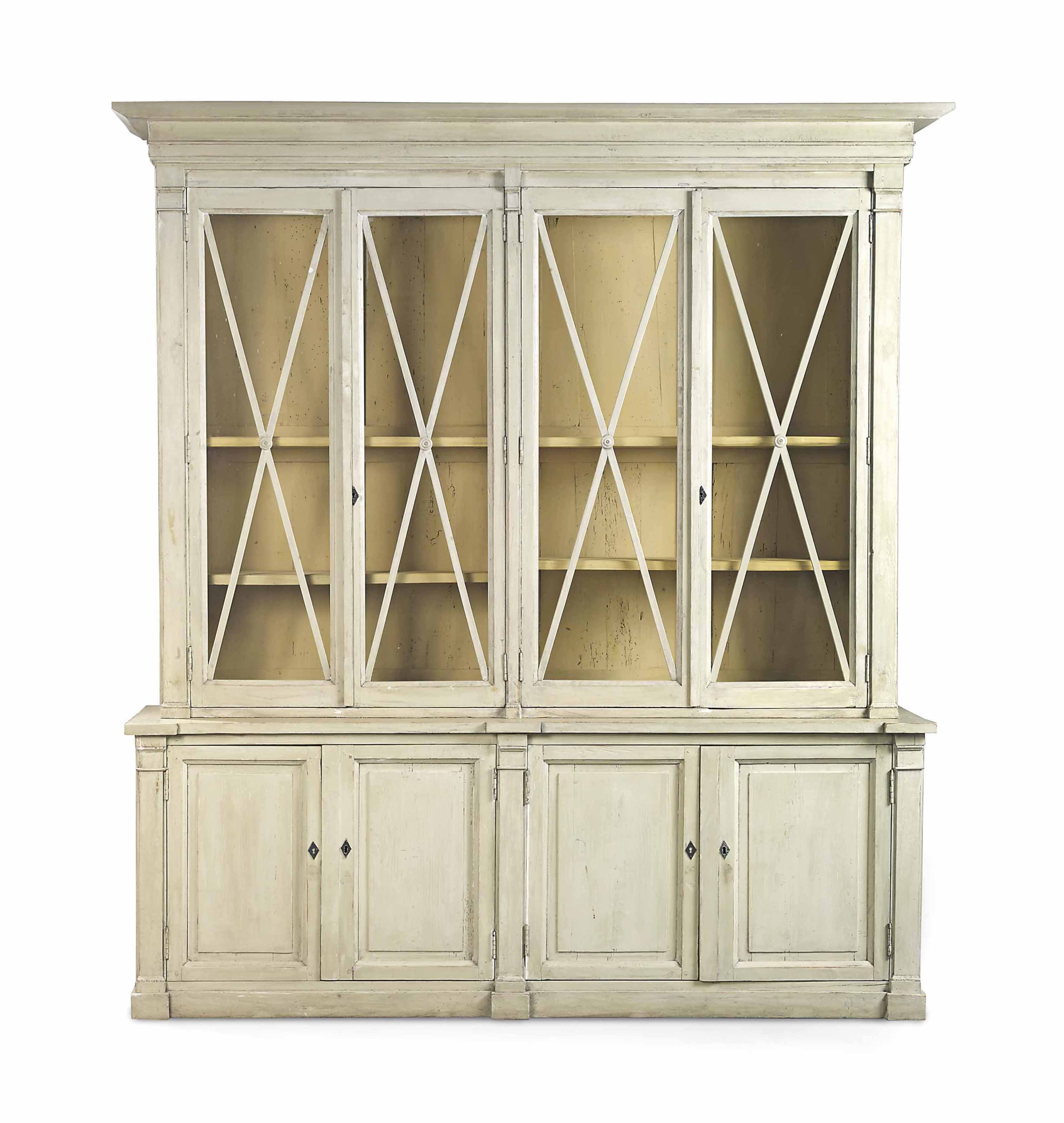 A French Provincial White Painted Bookcase Early 19th Century