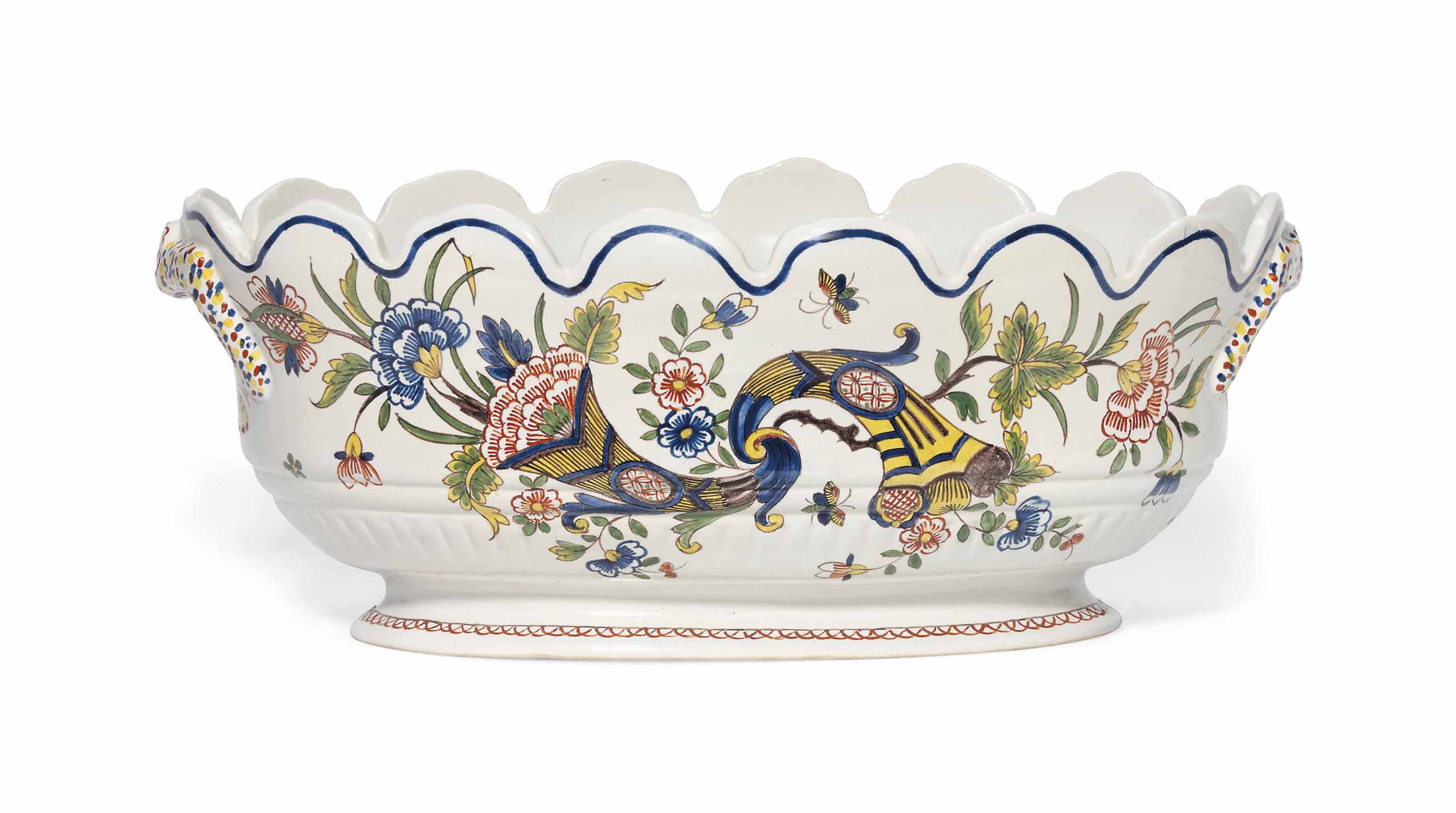 A French Faience Monteith 19th Century Blue D Mark Possibly