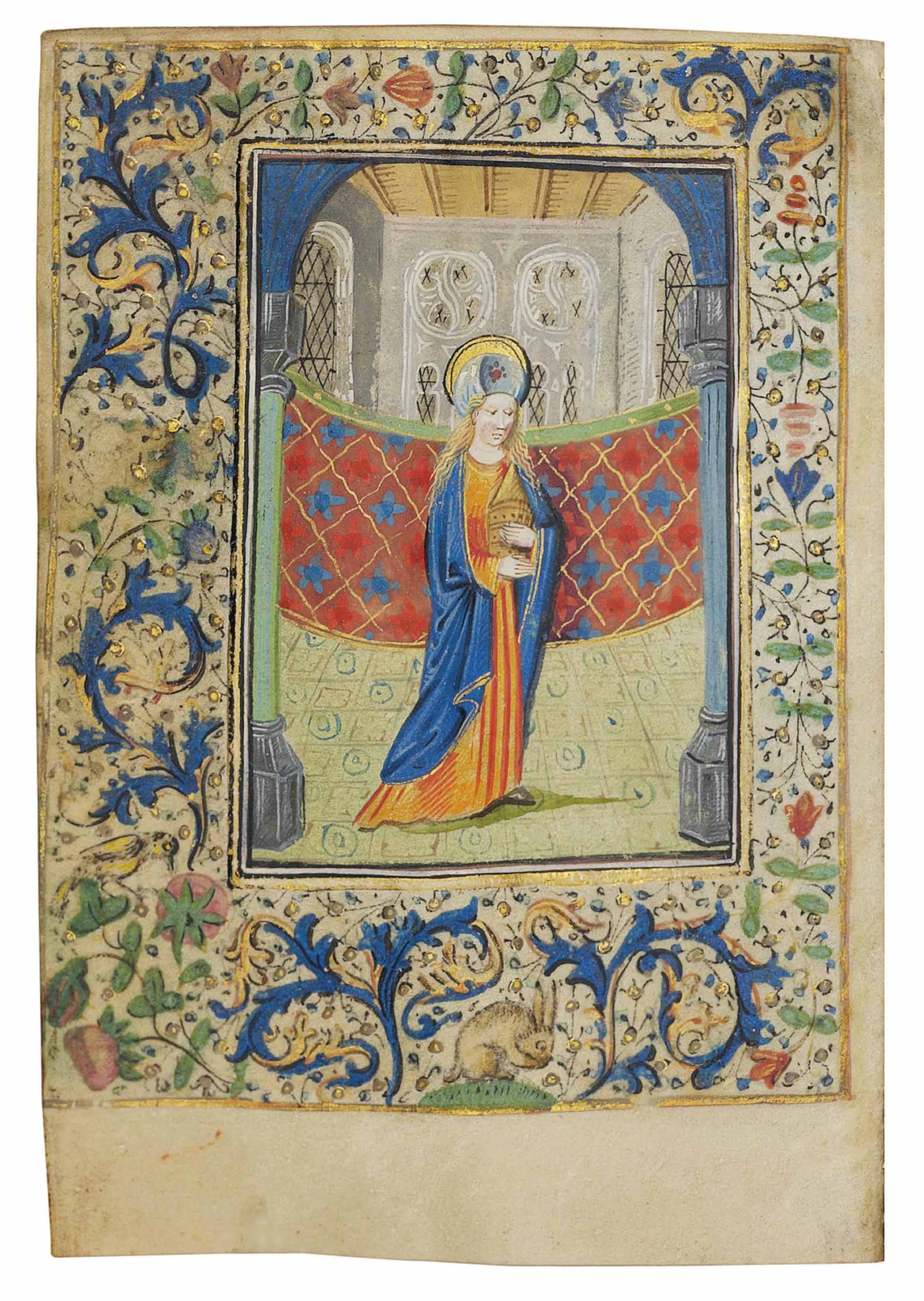 BOOK OF HOURS, use of Sarum, in Latin, ILLUMINATED MANUSCRIPT ON VELLUM