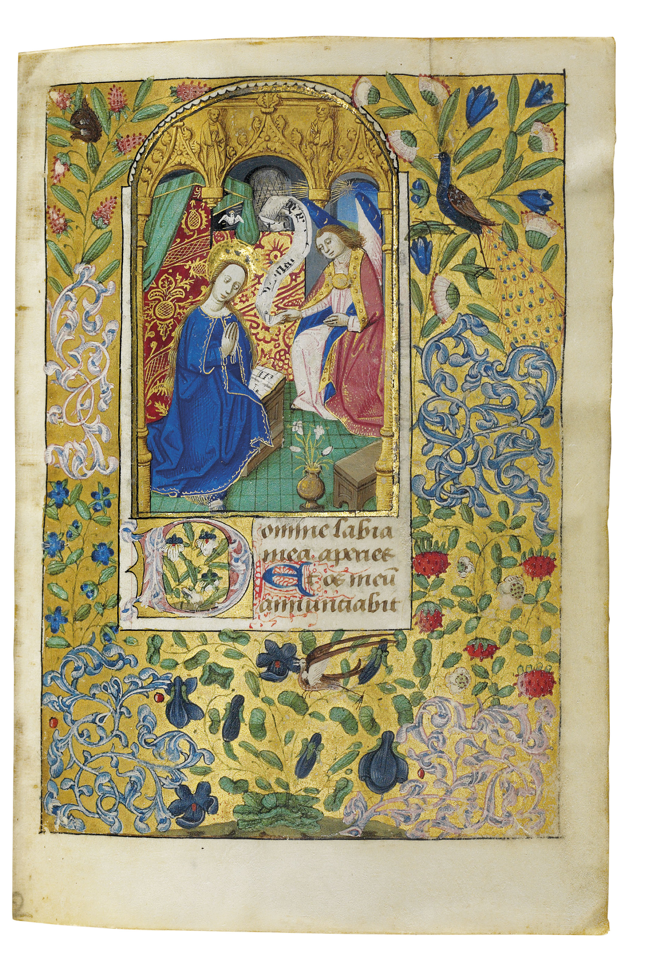 Book Of Hours Use Of Rouen In Latin Illuminated Manuscript On Vellum