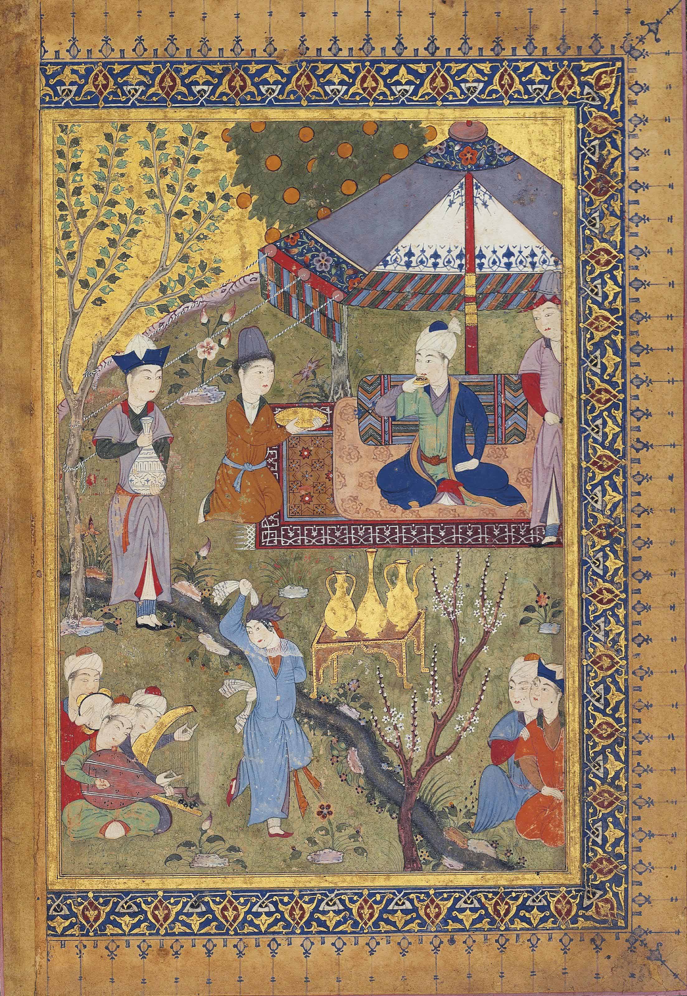 The Court of Pir Bbudaq, Shiraz, Iran, circa 1455-60, sold for £433,875 on 25 April 2013 at Christie's in London