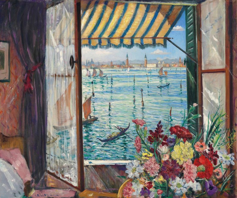 Christopher Richard Wynne Nevinson, A.R.A. (1889-1946), From a Venetian Window, 1934. Oil on canvas. 25½ x 30½  in (64.8 x 77.4  cm). Sold for £100,900 on 20 November 2013 at Christie's in London