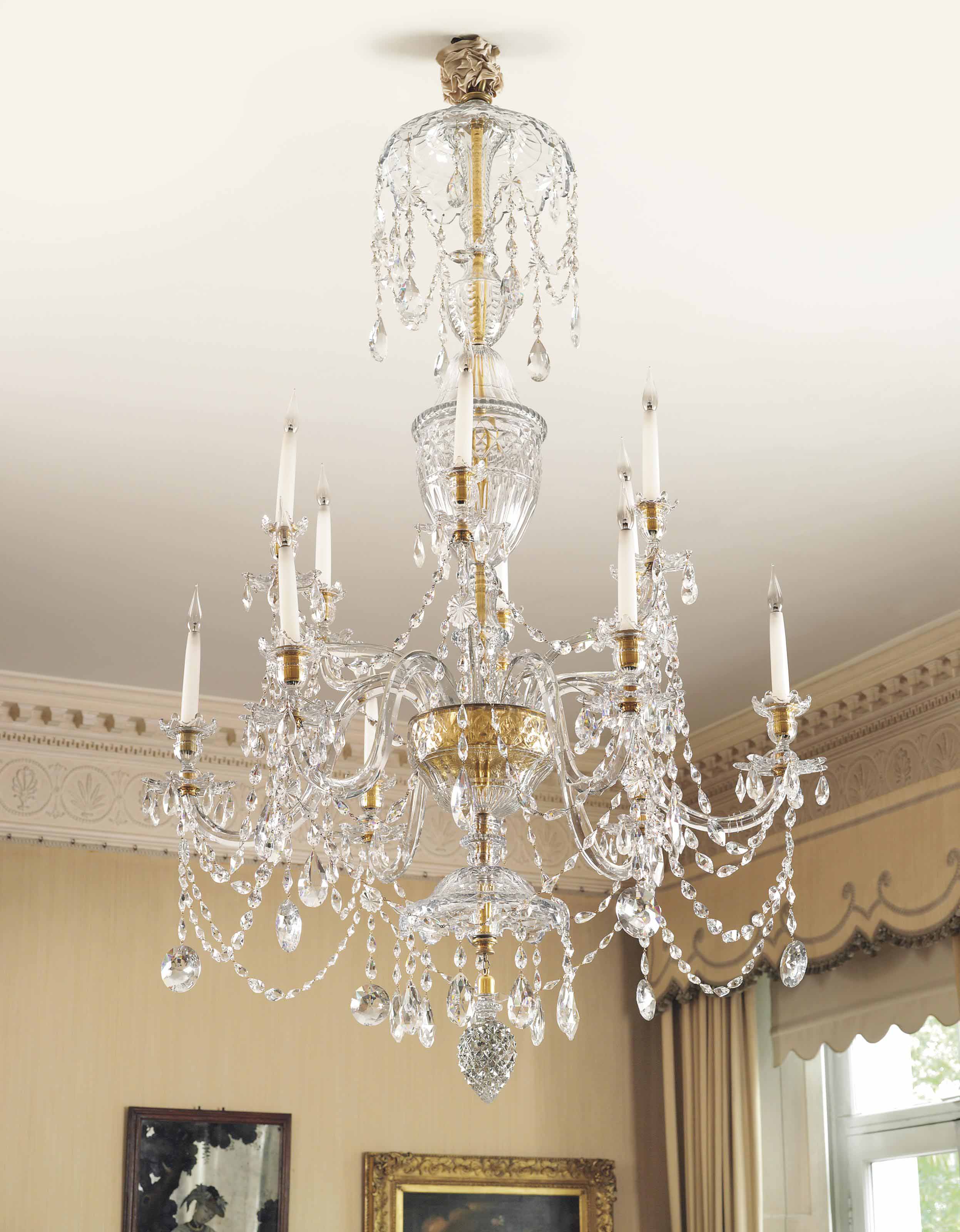 A III CUTGLASS TWELVELIGHT CHANDELIER