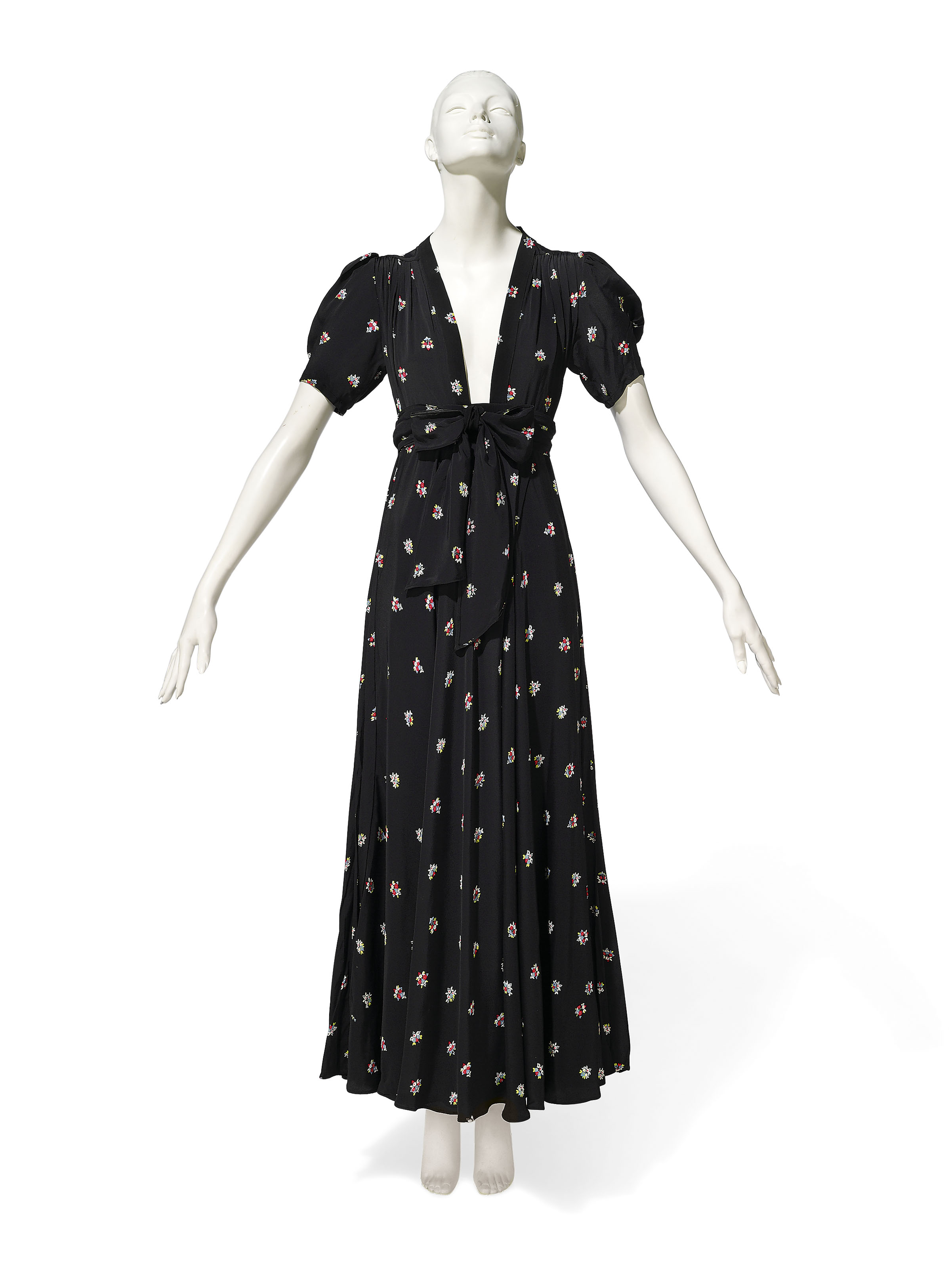 A MIDNIGHT BLUE CREPE MAXI DRESS, OSSIE CLARK AND CELIA BIRTWELL
