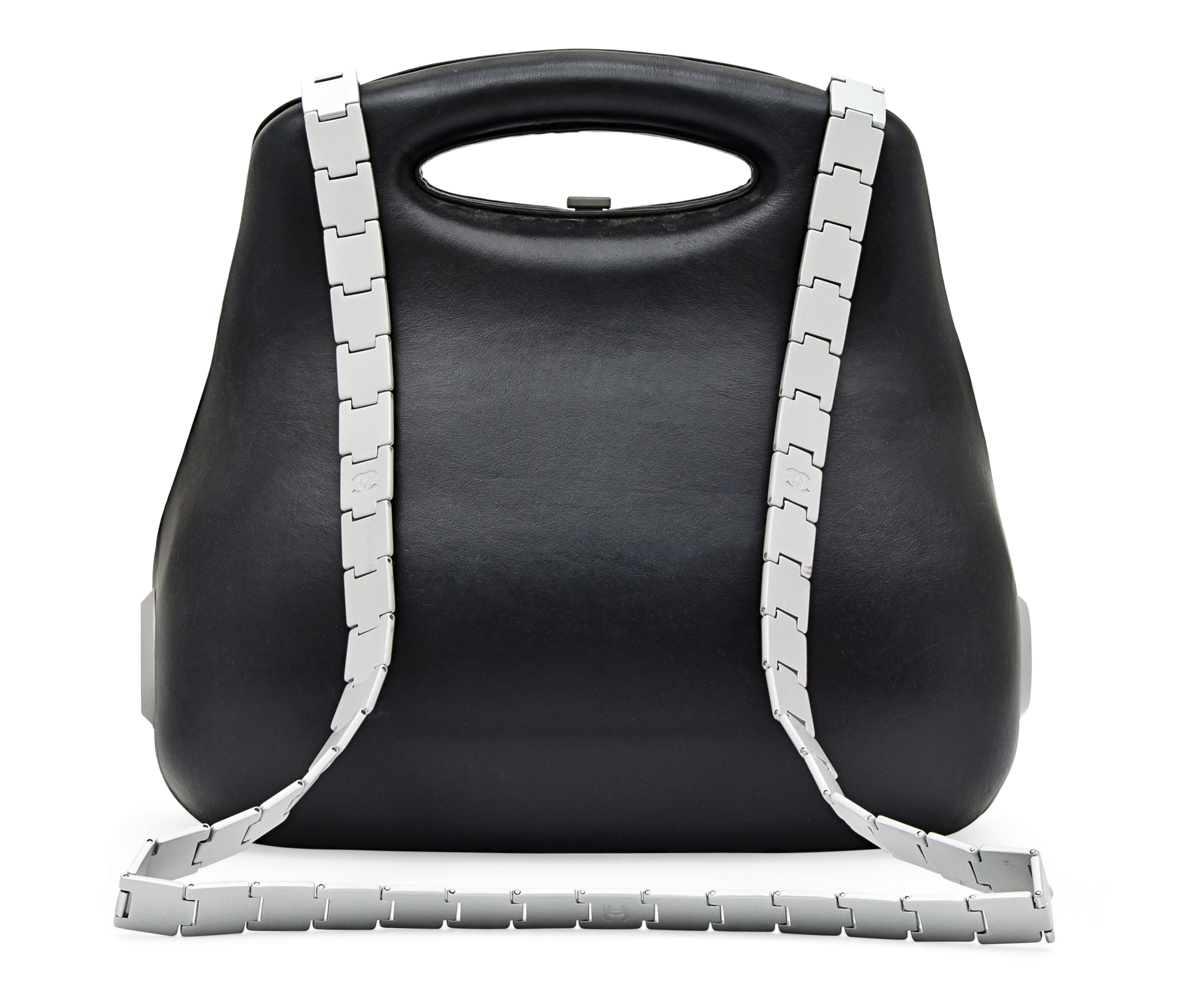 A BLACK LEATHER 2005 PREMIER EDITION HARD SIDED BAG CHANEL 1997