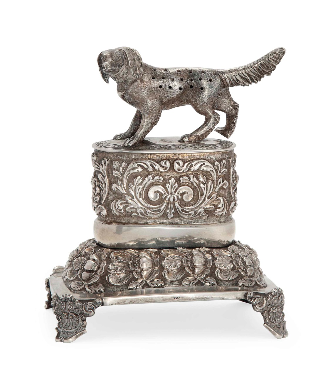 A PORTUGUESE SILVER TOOTHPICK HOLDER , MARK OF V.A.D. (UNIDENTIFIED