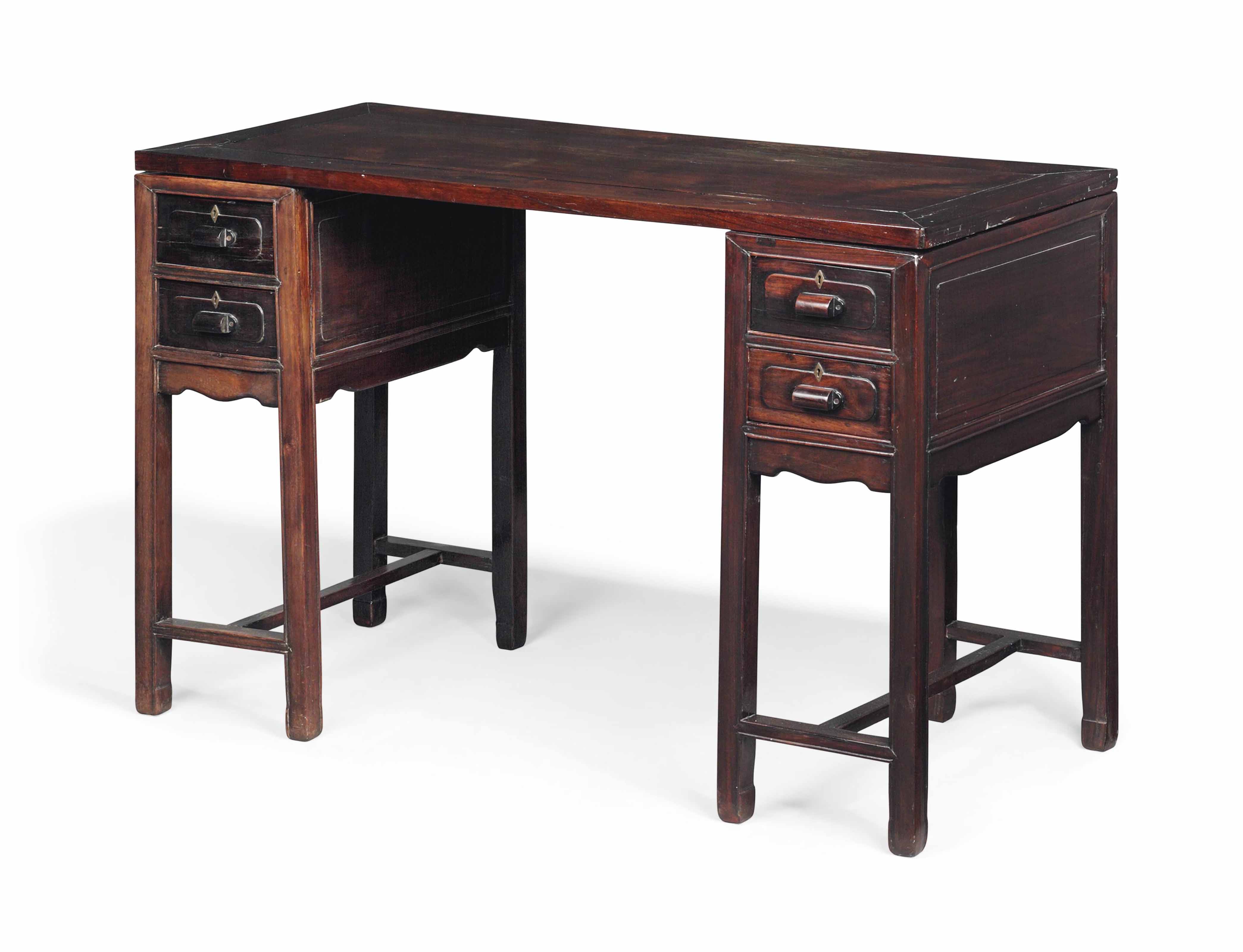 A CHINESE ROSEWOOD PEDESTAL DESK , MID20TH CENTURY Christie's