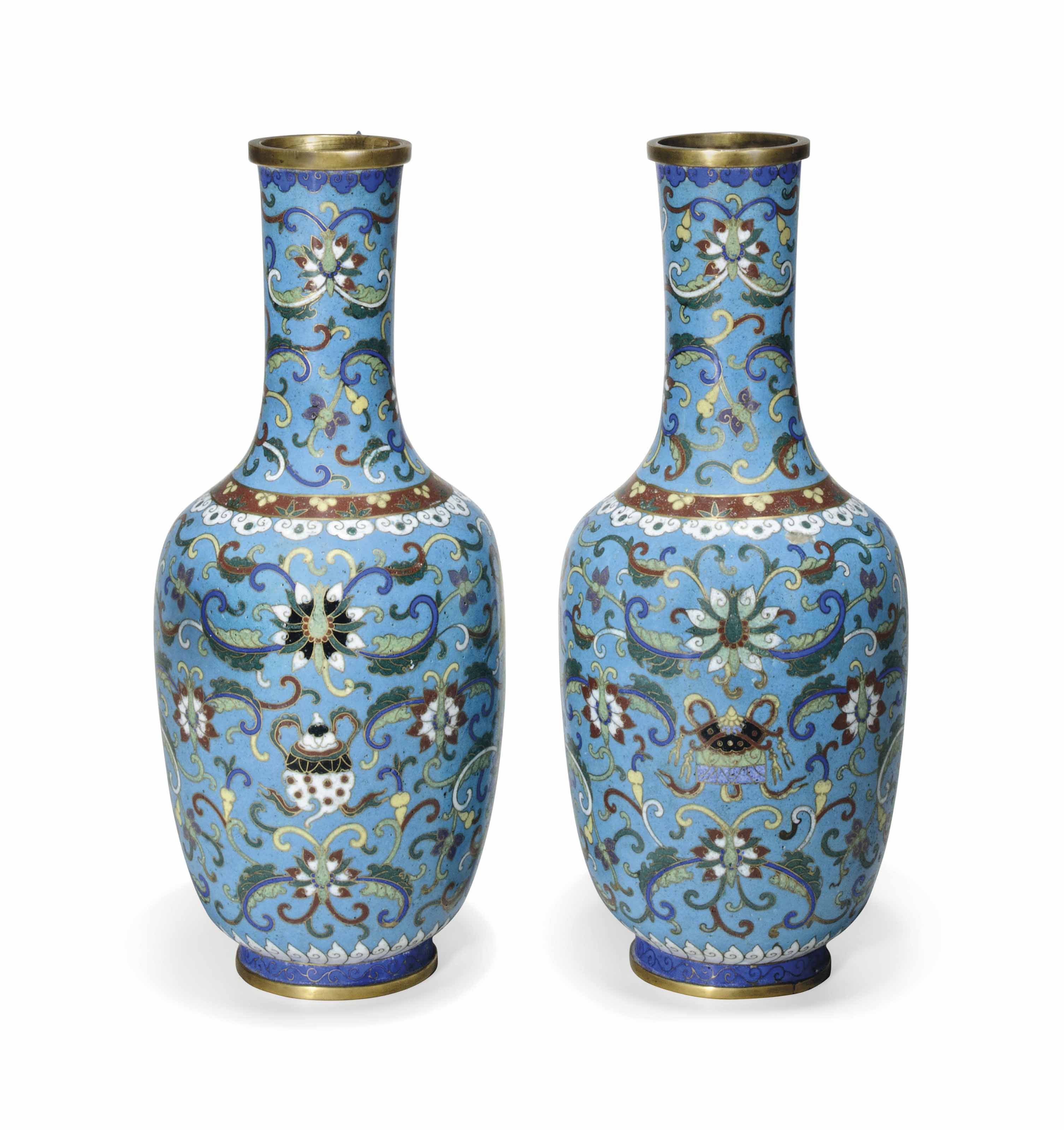 A PAIR OF CHINESE CLOISONNÉ ENAMEL VASES , 19TH CENTURY Christie's