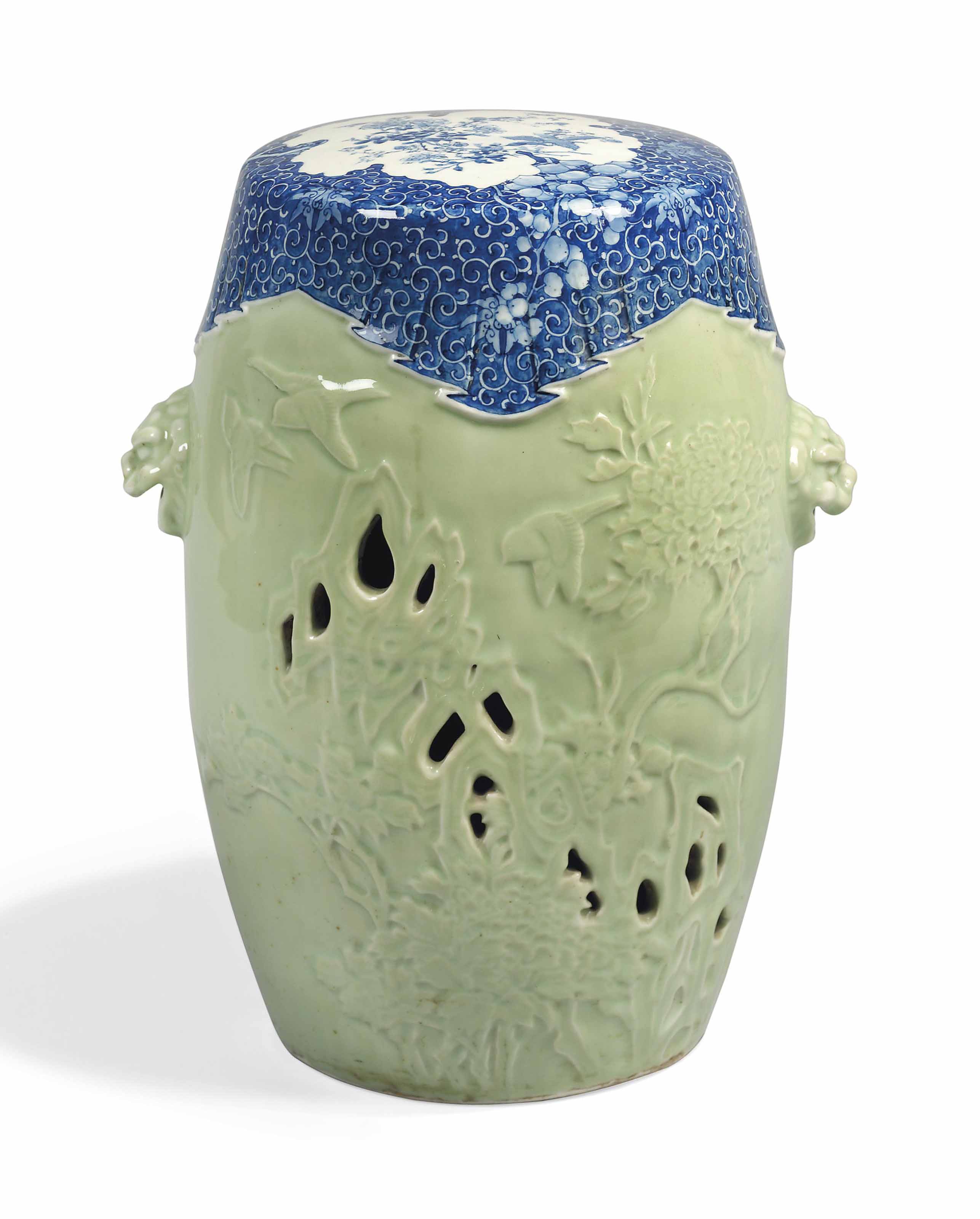 A JAPANESE CERAMIC GARDEN SEAT