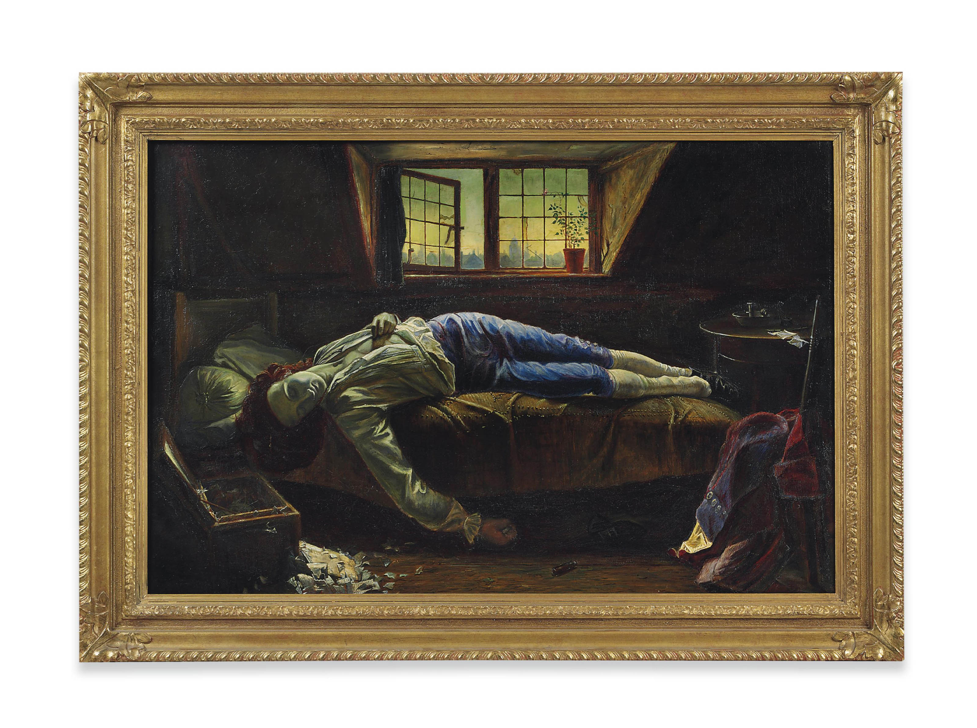 After Henry Wallis The Death Of Chatterton Canvas Oil