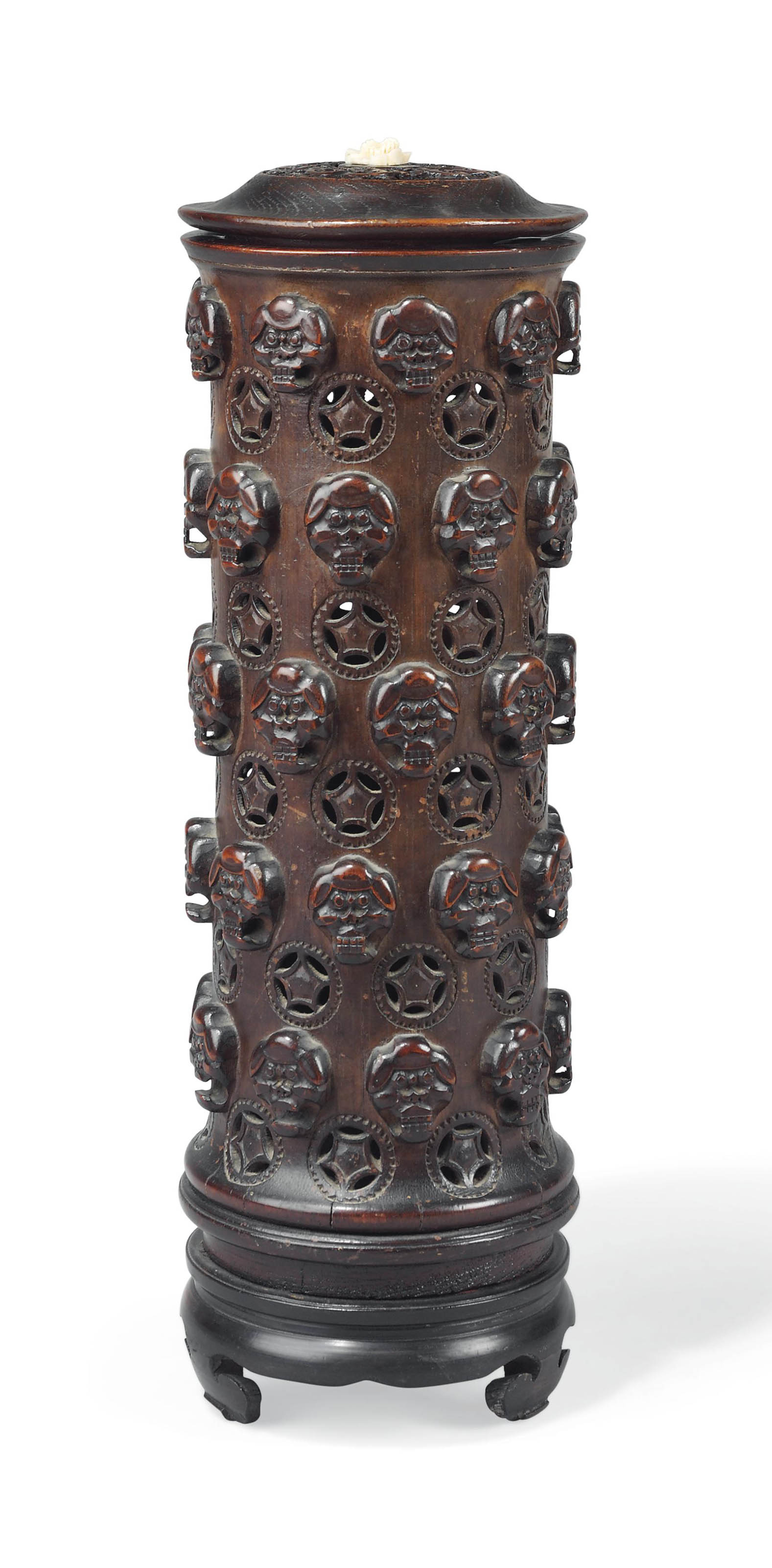 A Japanese Bamboo Flower Vase , MEIJI PERIOD (LATE 19TH CENTURY