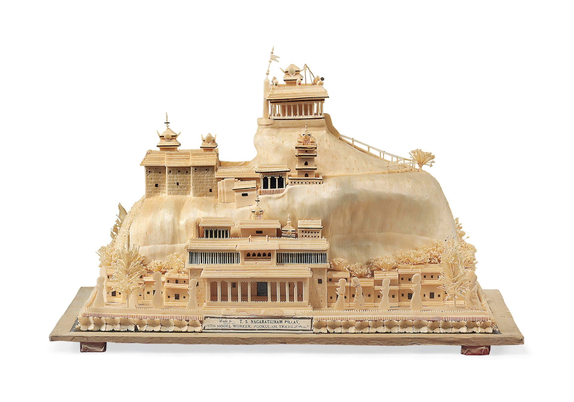 AN INDIAN BALSA WOOD MODEL OF TRICHINOPOLY HILLTOP, TAMIL NADU ...