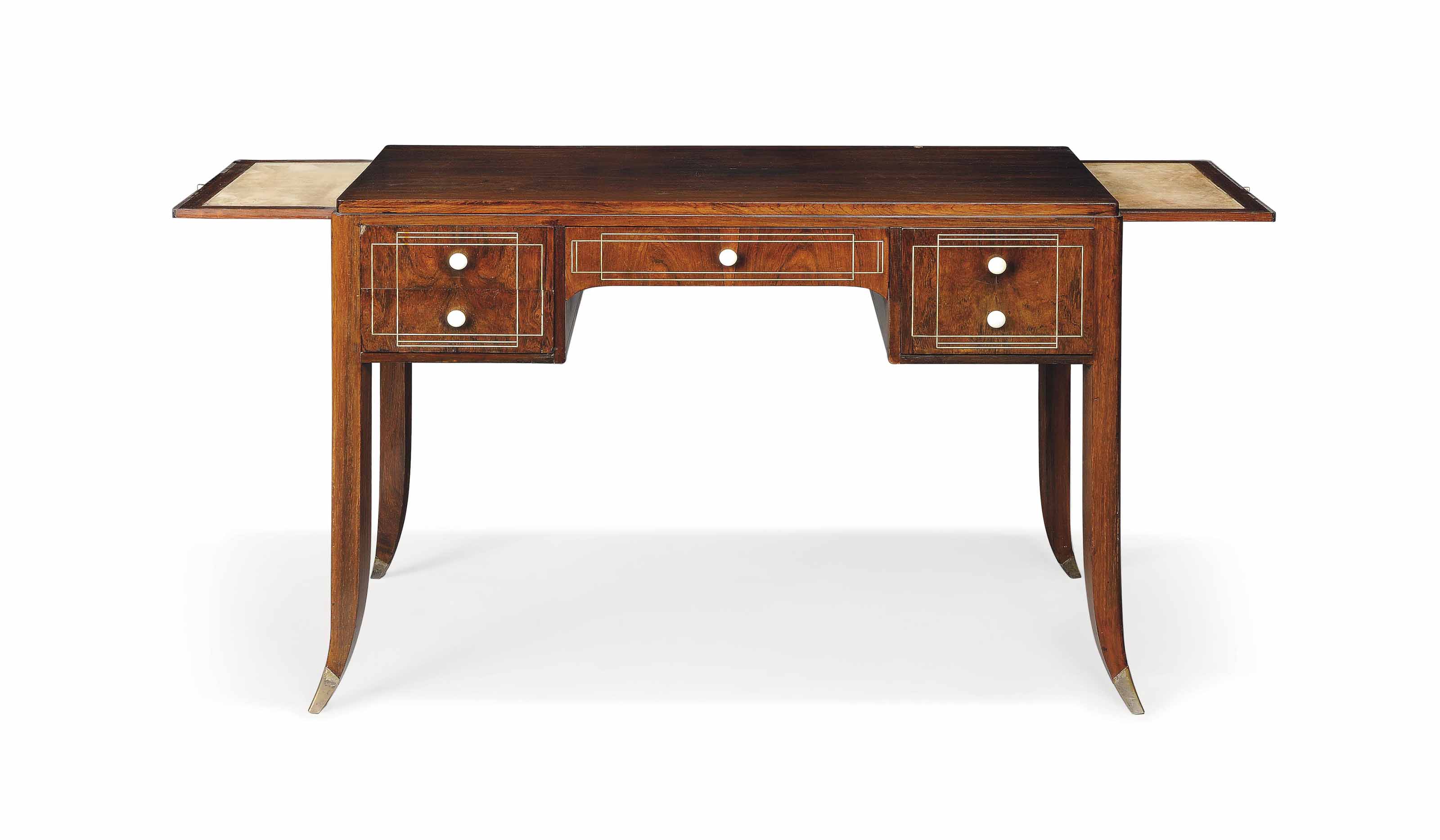 A French Macassar And Ivory Writing Desk Adapted In The Style